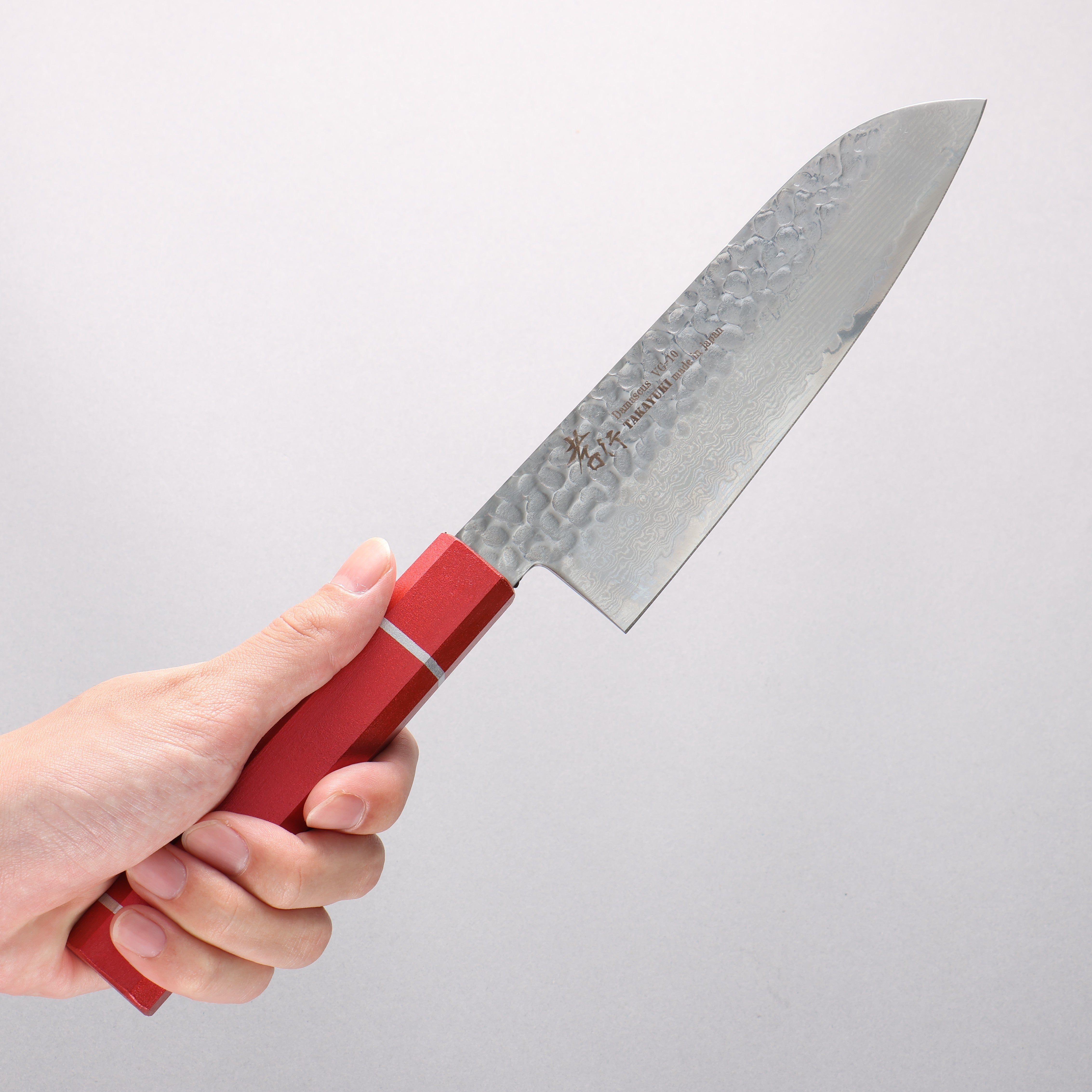 Sakai Takayuki VG10 33 Layer Damascus Santoku 170mm Live oak Lacquered (Kouseki) Handle - Japanny - Best Japanese Knife