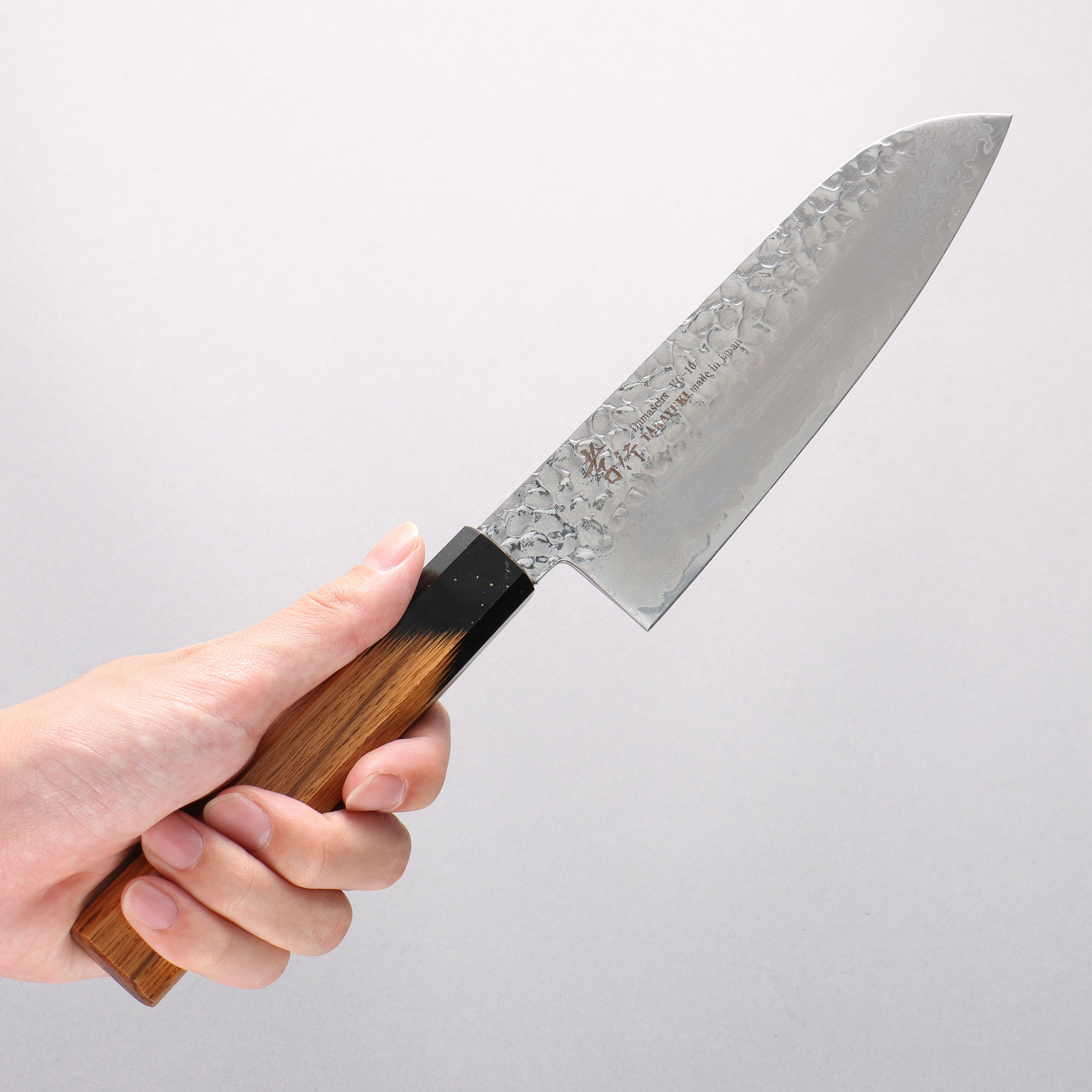 Sakai Takayuki VG10 33 Layer Damascus Santoku 170mm Live oak Lacquered (Kokushin) Handle - Japanny - Best Japanese Knife