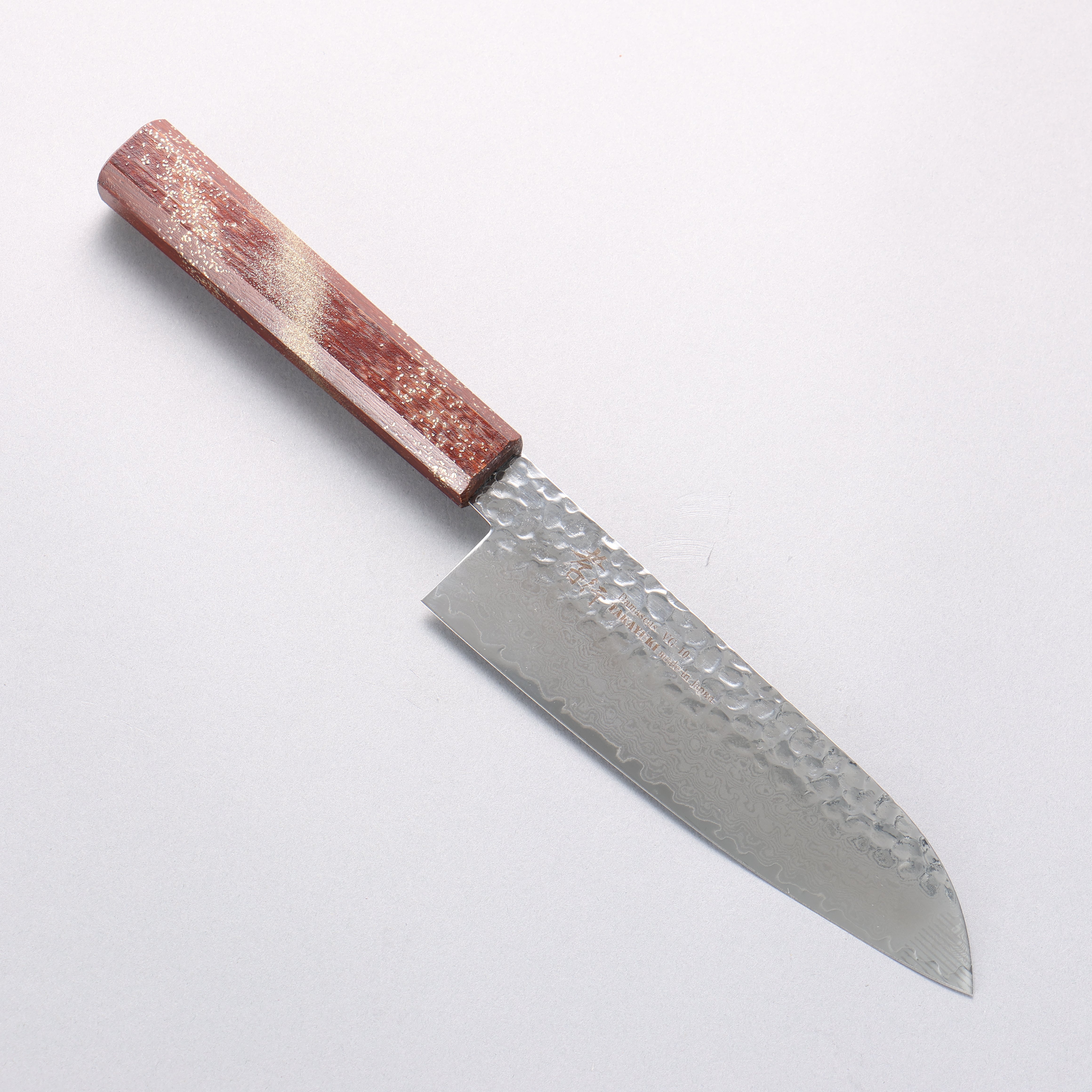 Sakai Takayuki VG10 33 Layer Damascus Santoku 170mm Live oak Lacquered (Seiren) Handle - Japanny - Best Japanese Knife