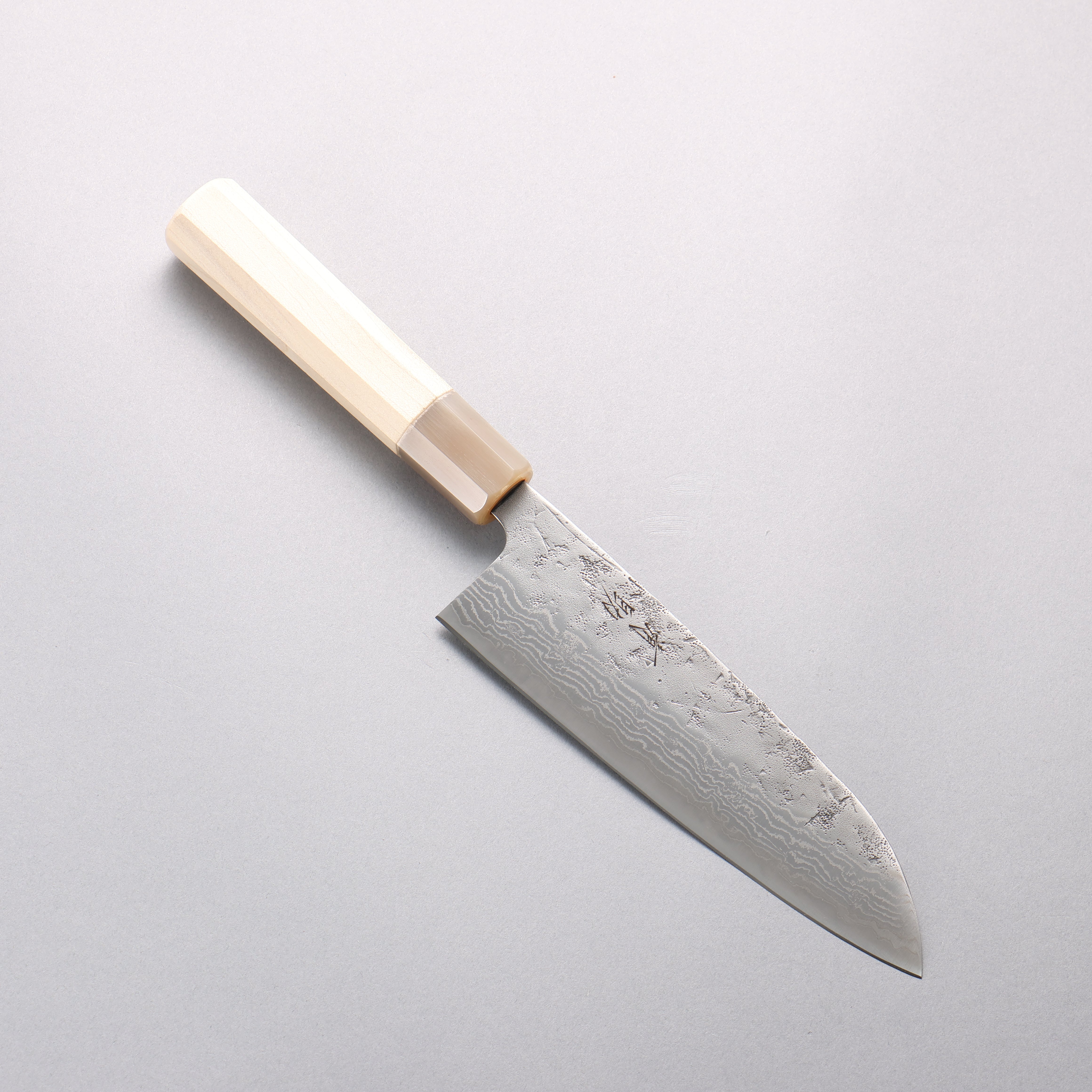 Seisuke Swedish Steel-stn Damascus Washiji Santoku 170mm Magnolia Handle - Japanny - Best Japanese Knife