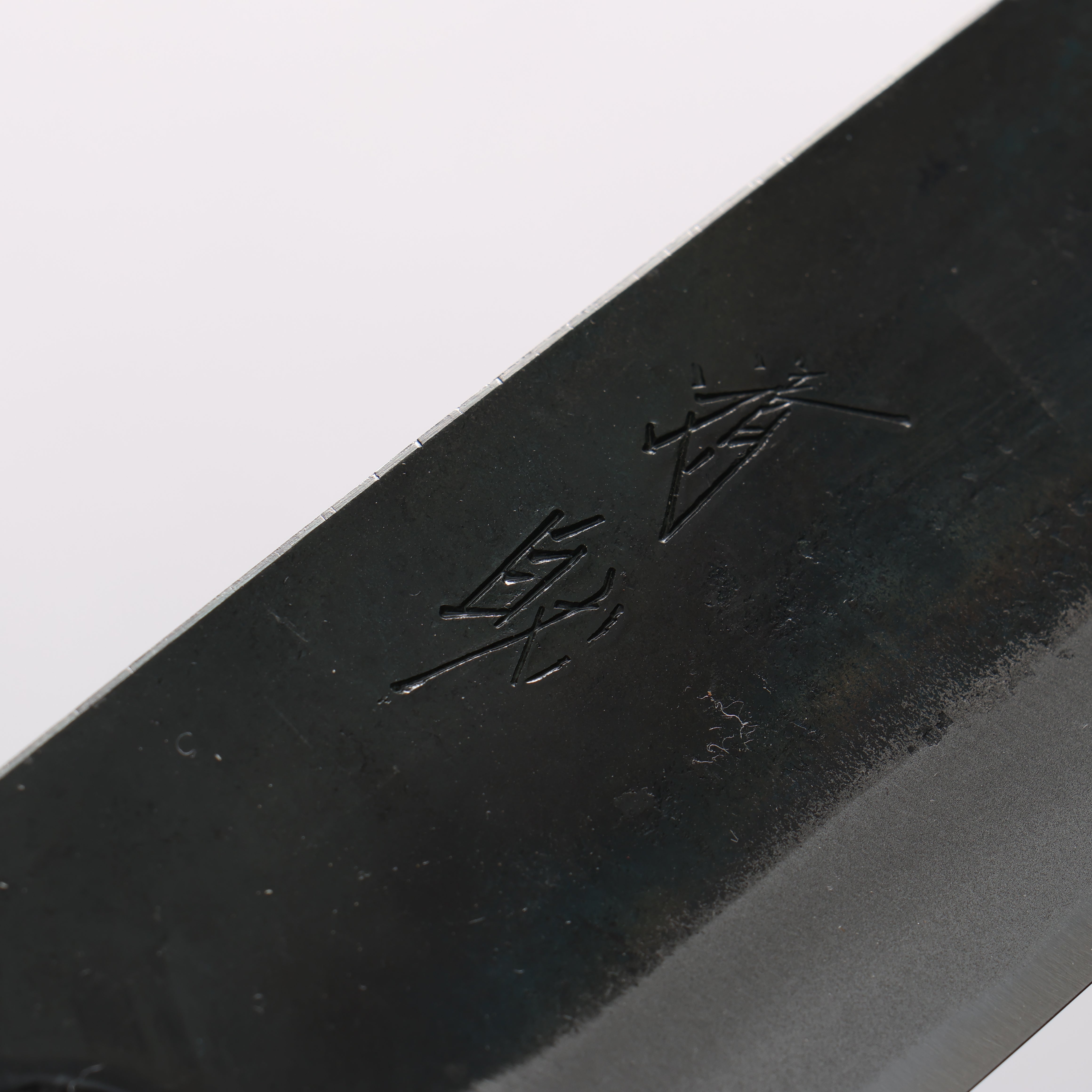 Seisuke Blue Steel No.1 Black Finished Nakiri 165mm Burnt Chestnut (ferrule: Cherry Wood) Handle - Japanny - Best Japanese Knife
