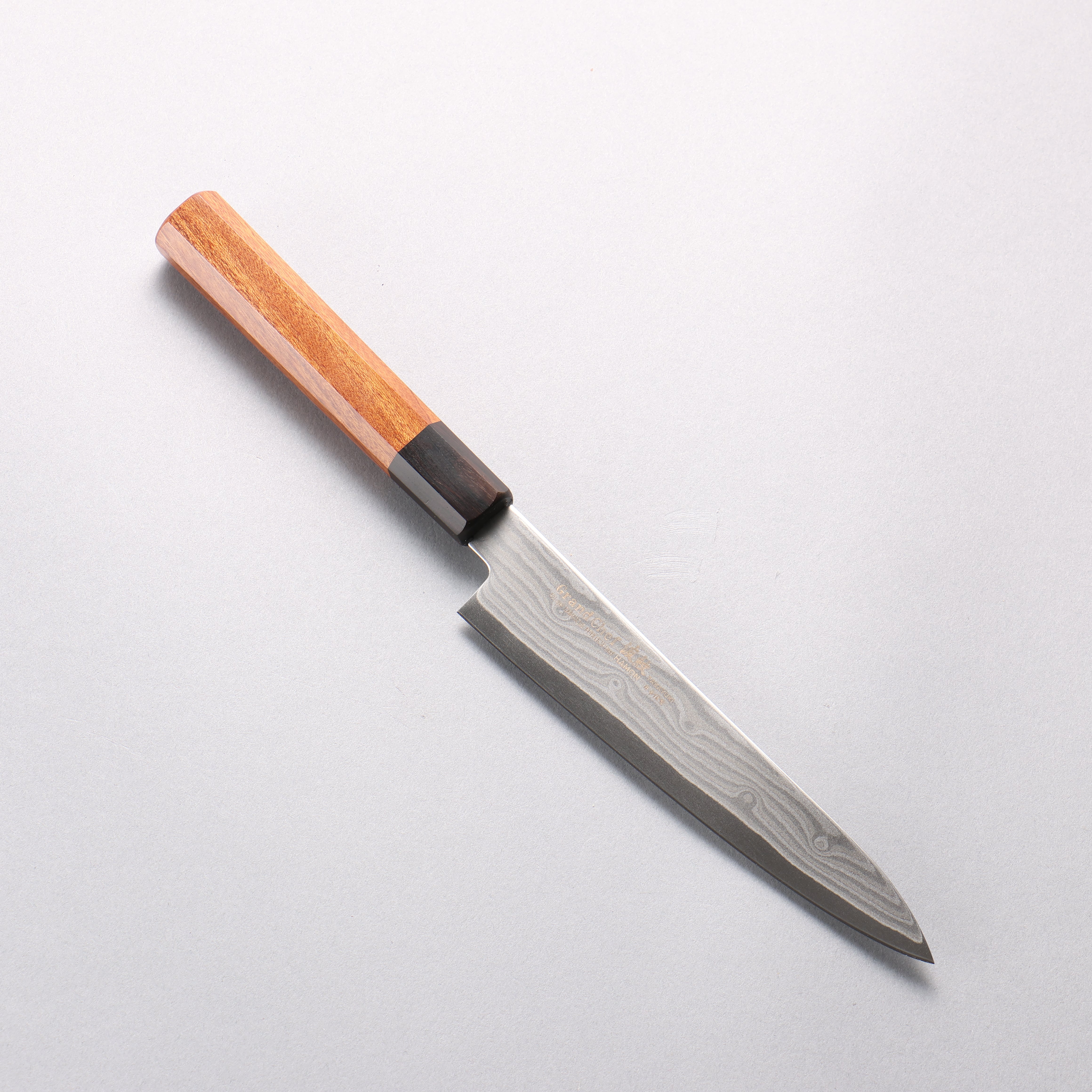 Sakai Takayuki Grand Chef Hamon Böhler SP Steel 45 Layer Damascus Petty-Utility 150mm Rosewood (Ferrule: Black Pakka Wood) Handle - Japanny - Best Japanese Knife