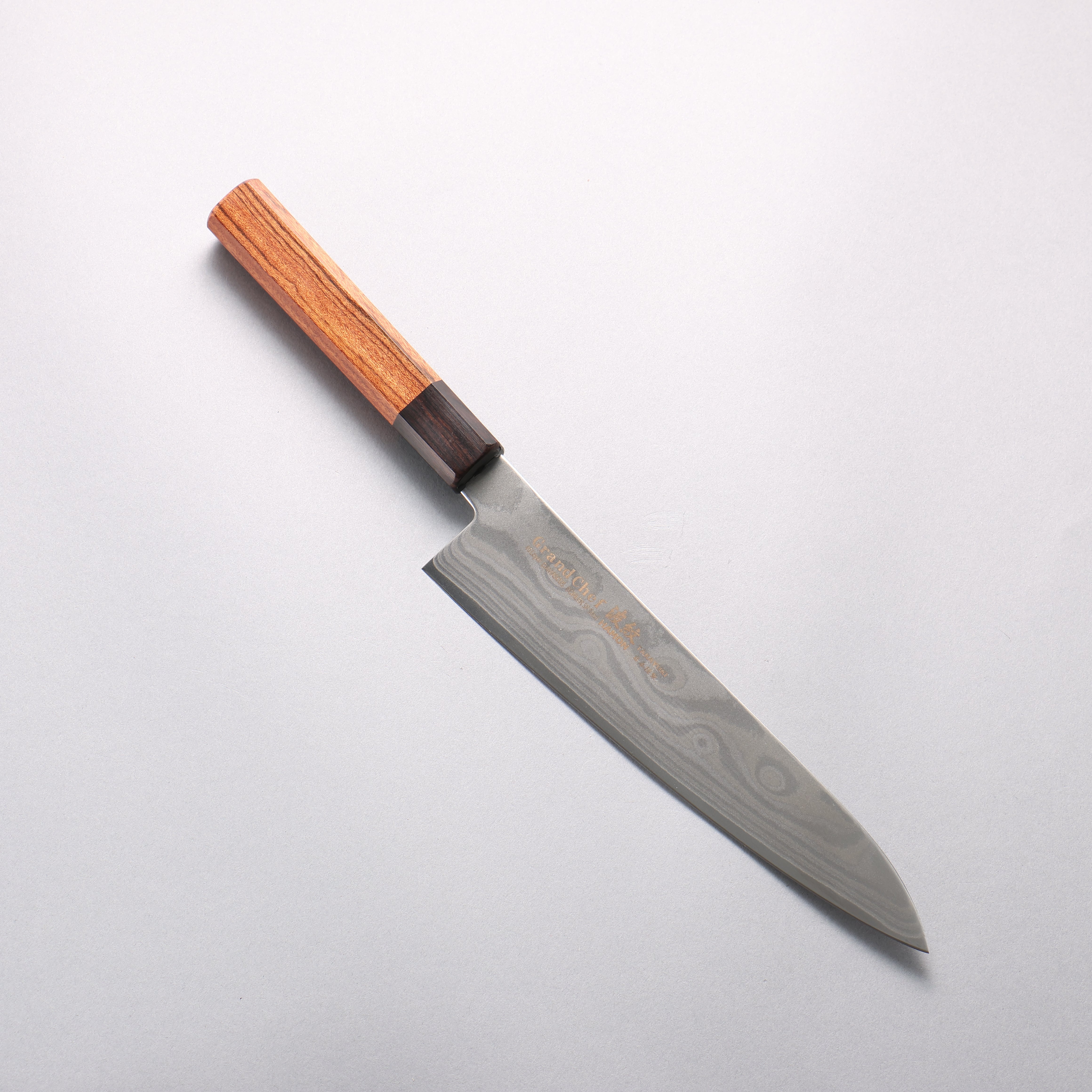 Sakai Takayuki Grand Chef Hamon Böhler SP Steel 45 Layer Damascus Gyuto 210mm Rosewood (Ferrule: Black Pakka Wood) Handle - Japanny - Best Japanese Knife