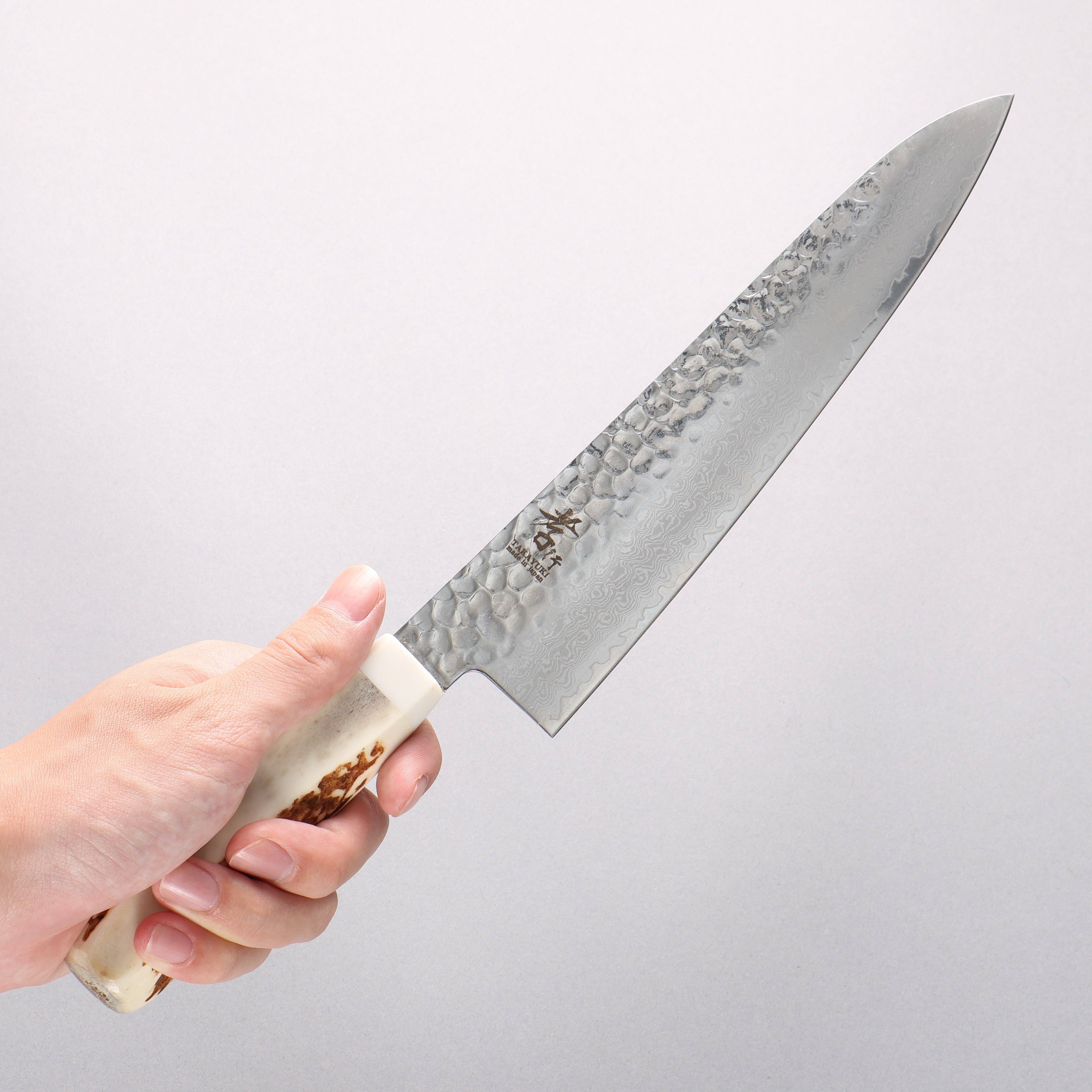 Sakai Takayuki VG10 33 Layer Damascus Gyuto 210mm Cow Bone Handle with Sheath - Japanny - Best Japanese Knife