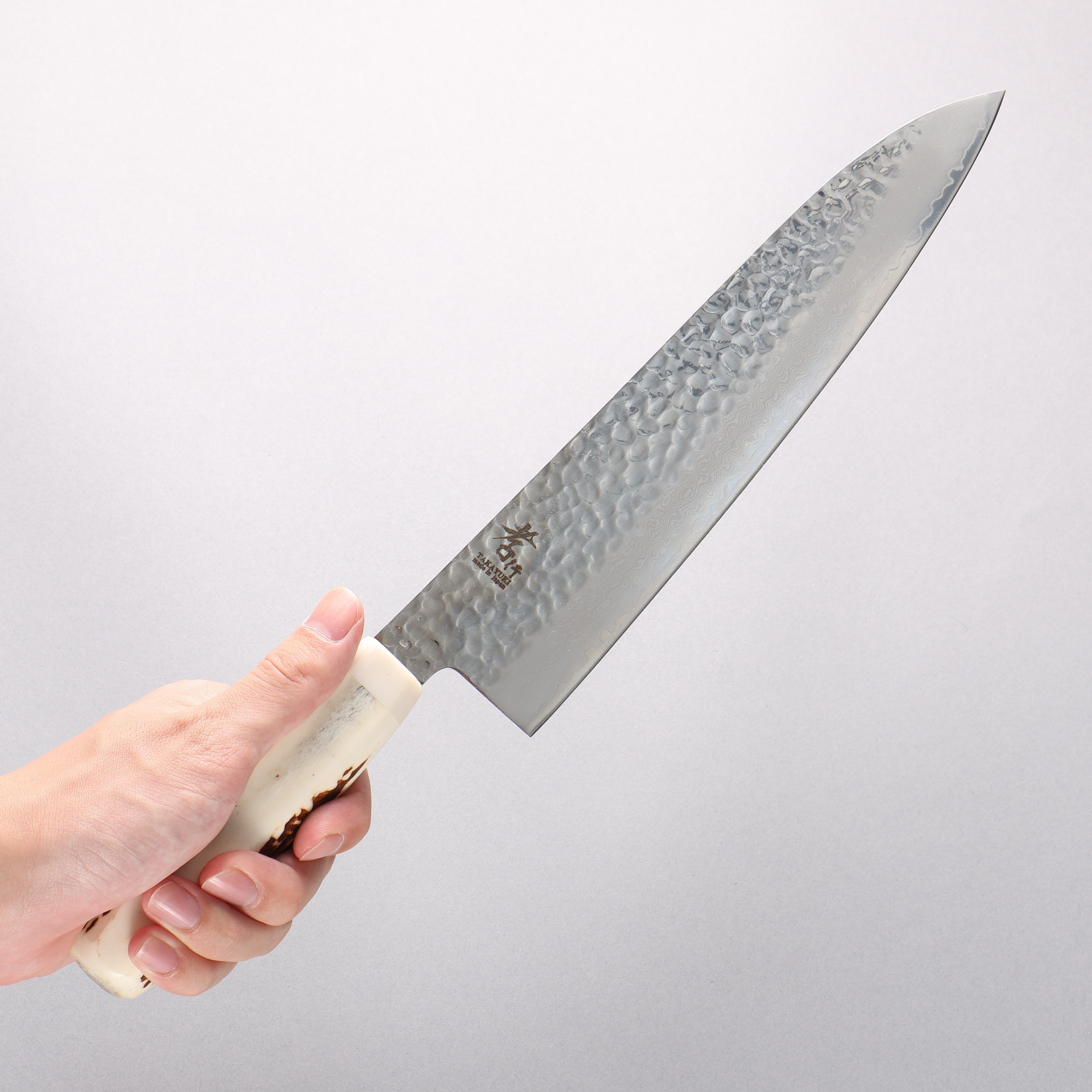 Sakai Takayuki VG10 33 Layer Damascus Gyuto 240mm Cow Bone Handle with Sheath - Japanny - Best Japanese Knife