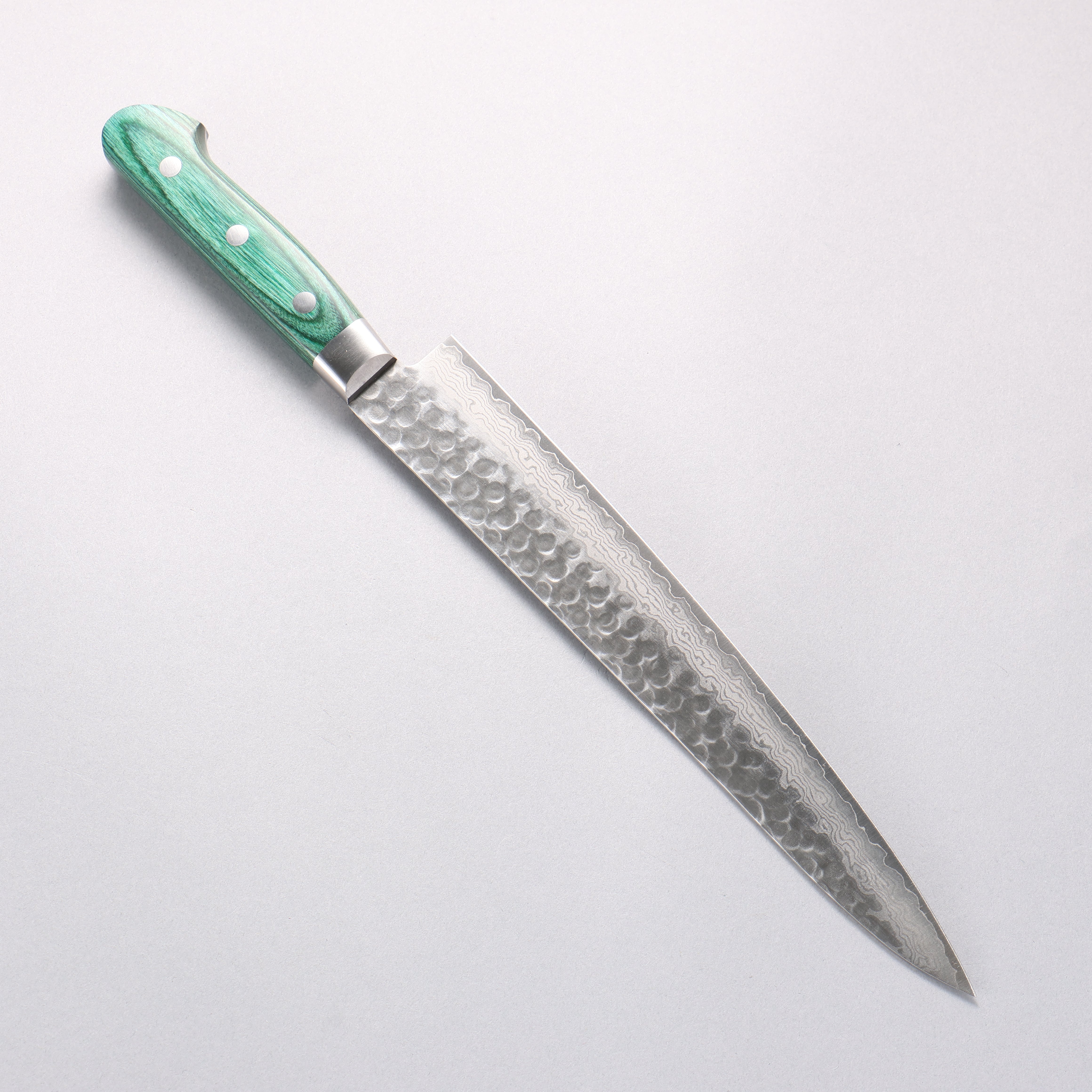 Sakai Takayuki VG10 17 Layer Damascus Sujihiki 240mm Green Pakka wood Handle - Japanny - Best Japanese Knife