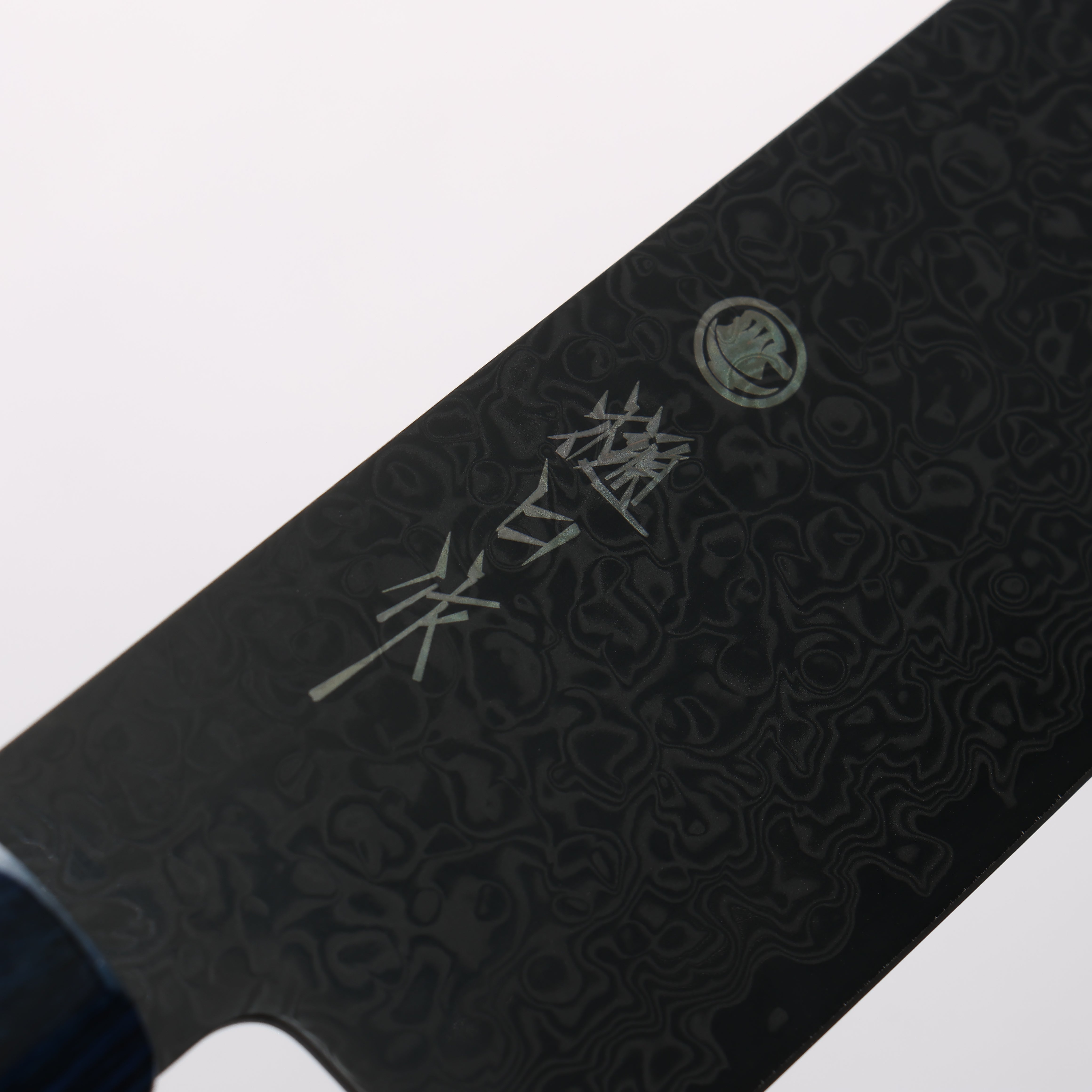 Higuchi SG2 Black Damascus Kiritsuke Santoku 180mm Black Pakka wood Handle - Japanny - Best Japanese Knife