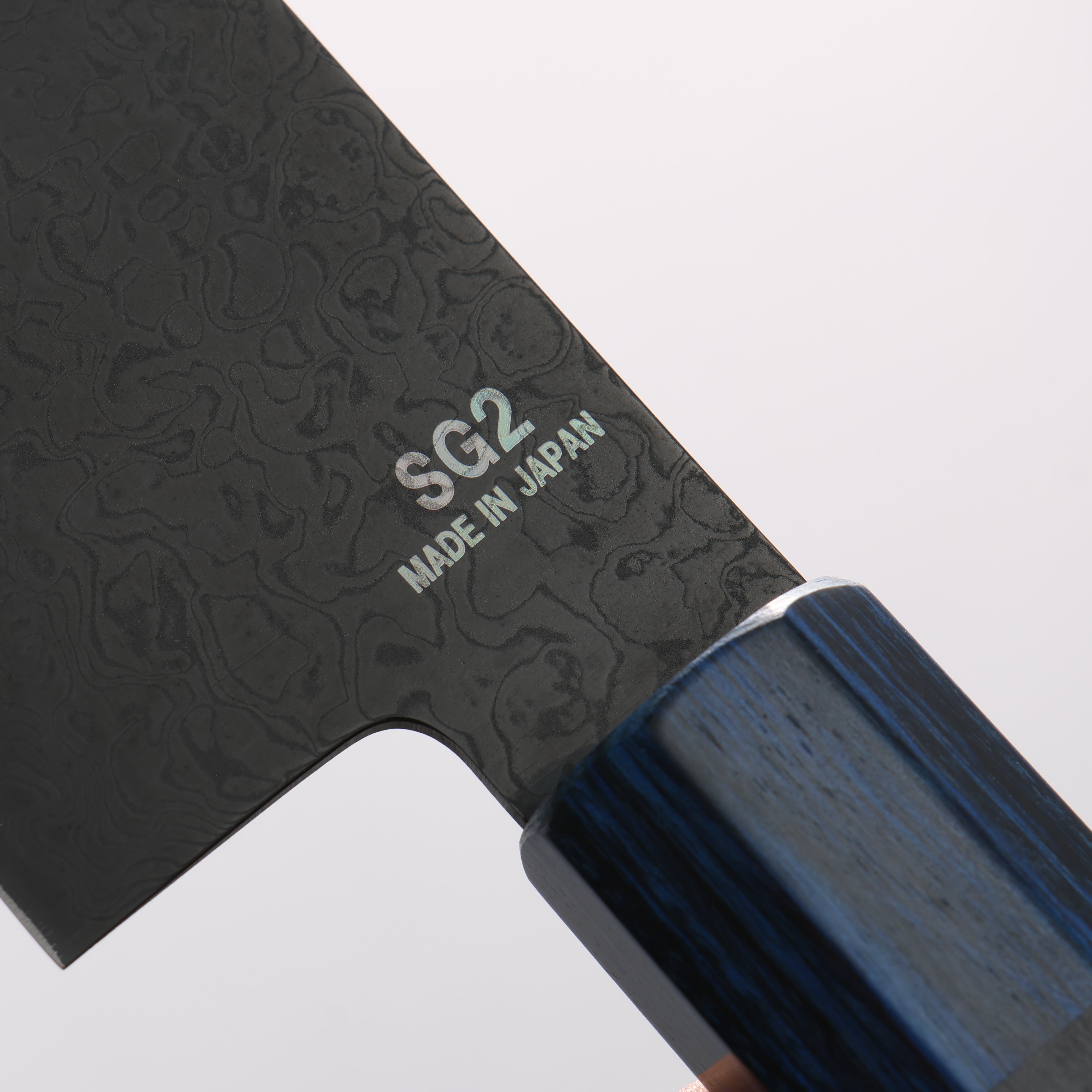Higuchi SG2 Black Damascus Kiritsuke Santoku 180mm Black Pakka wood Handle - Japanny - Best Japanese Knife