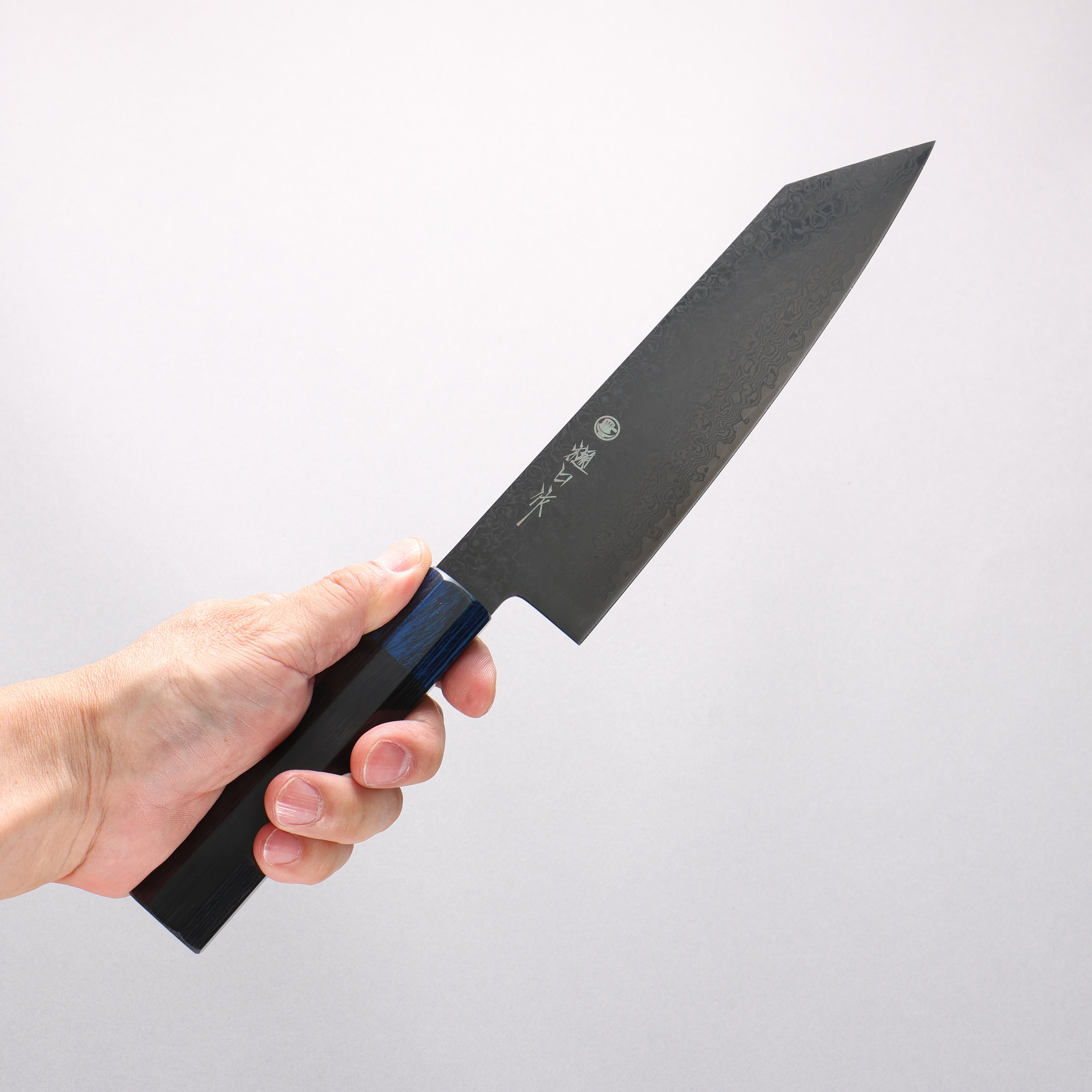 Higuchi SG2 Black Damascus Kiritsuke Santoku 180mm Black Pakka wood Handle - Japanny - Best Japanese Knife