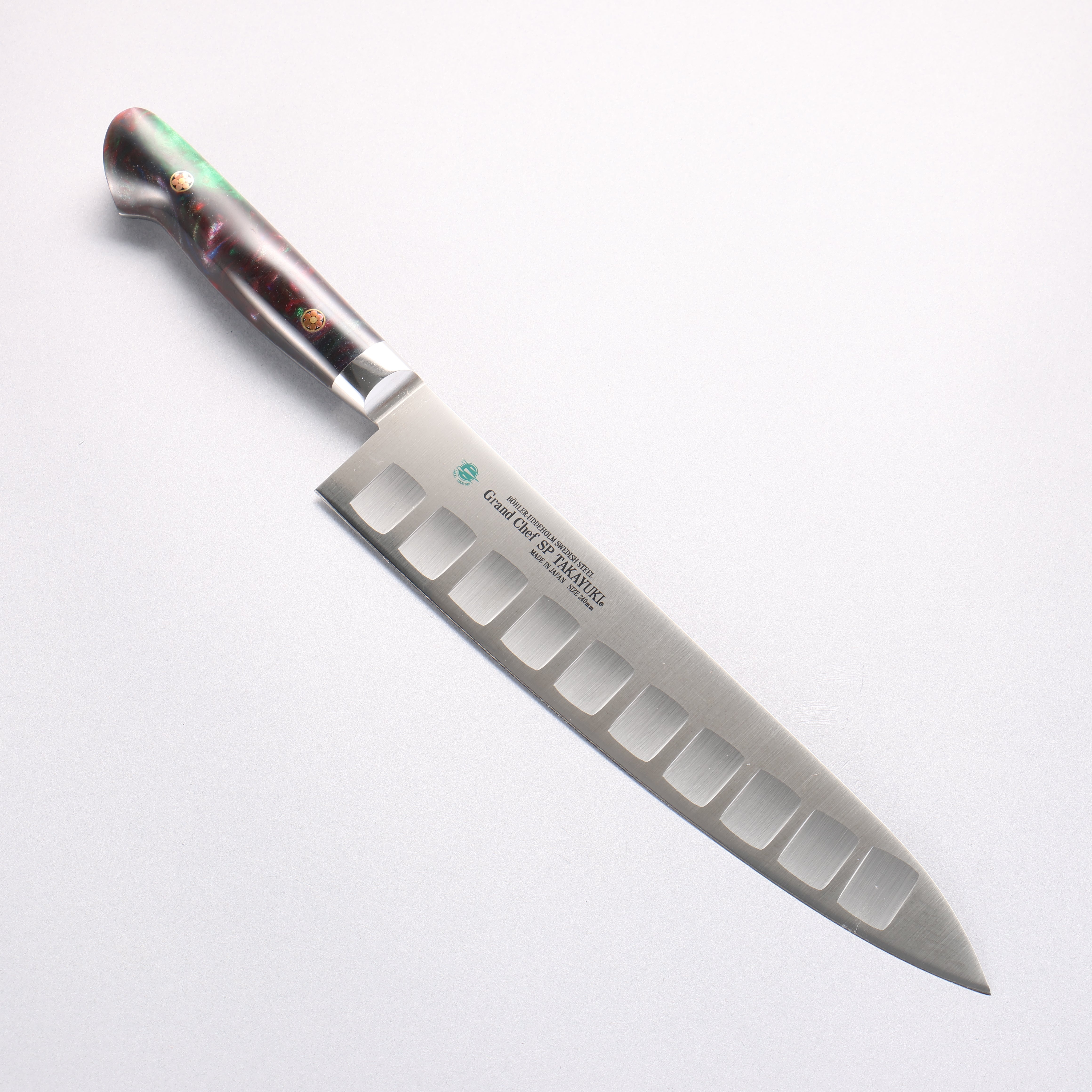 Sakai Takayuki Grand Chef SP Uddeholm Swedish stain-resistant steel Gyuto Salmon 240mm SP Type III (Galaxy) Handle - Japanny - Best Japanese Knife