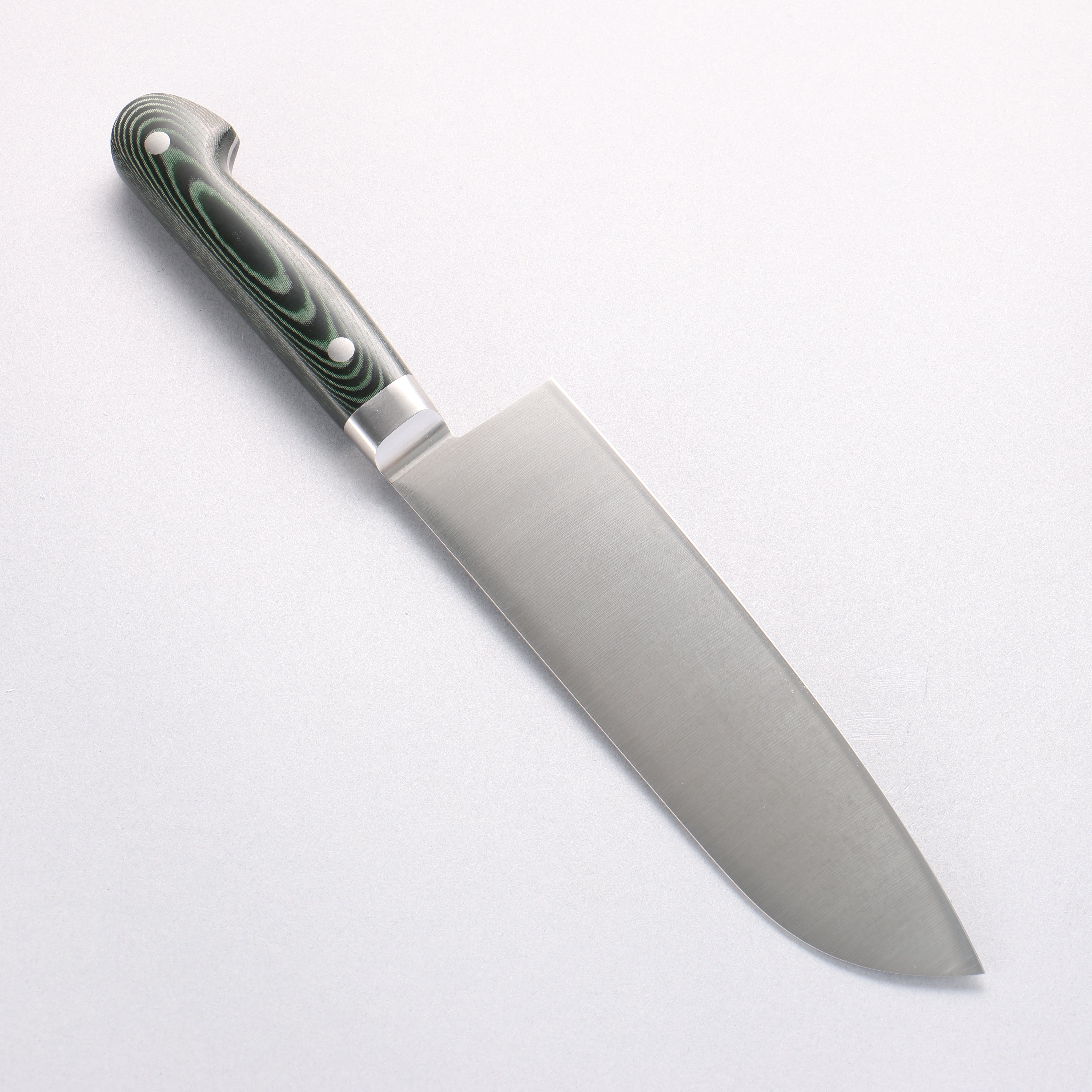 Sakai Takayuki Grand Chef Grand Chef Swedish Steel-stn Santoku 180mm Green Micarta Handle - Japanny - Best Japanese Knife