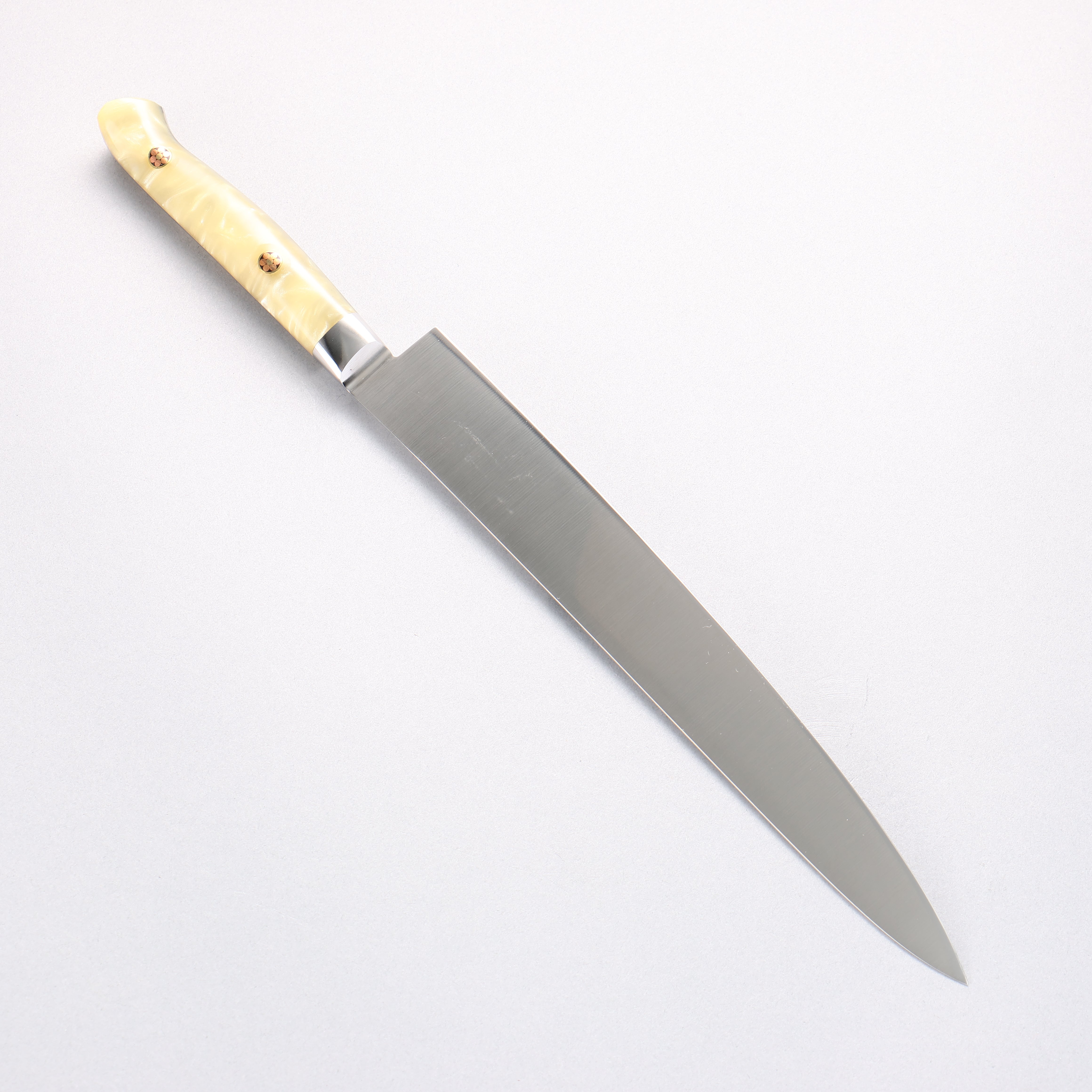 Sakai Takayuki Grand Chef SP Uddeholm Swedish stain-resistant steel Sujihiki Salmon 240mm SP Type III (Pearl) Handle - Japanny - Best Japanese Knife