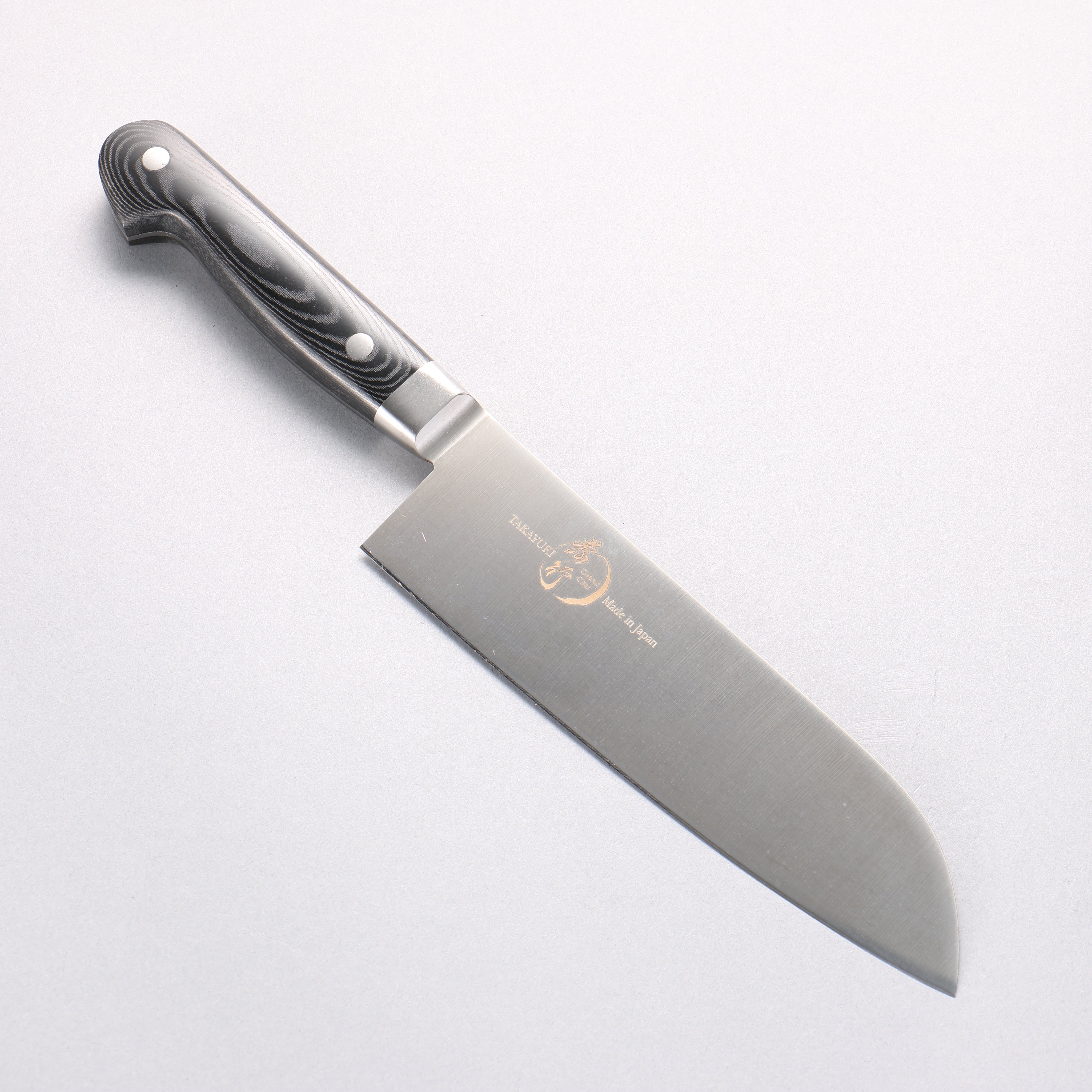 Sakai Takayuki Grand Chef Grand Chef Swedish Steel-stn Santoku 180mm Black Micarta Handle - Japanny - Best Japanese Knife