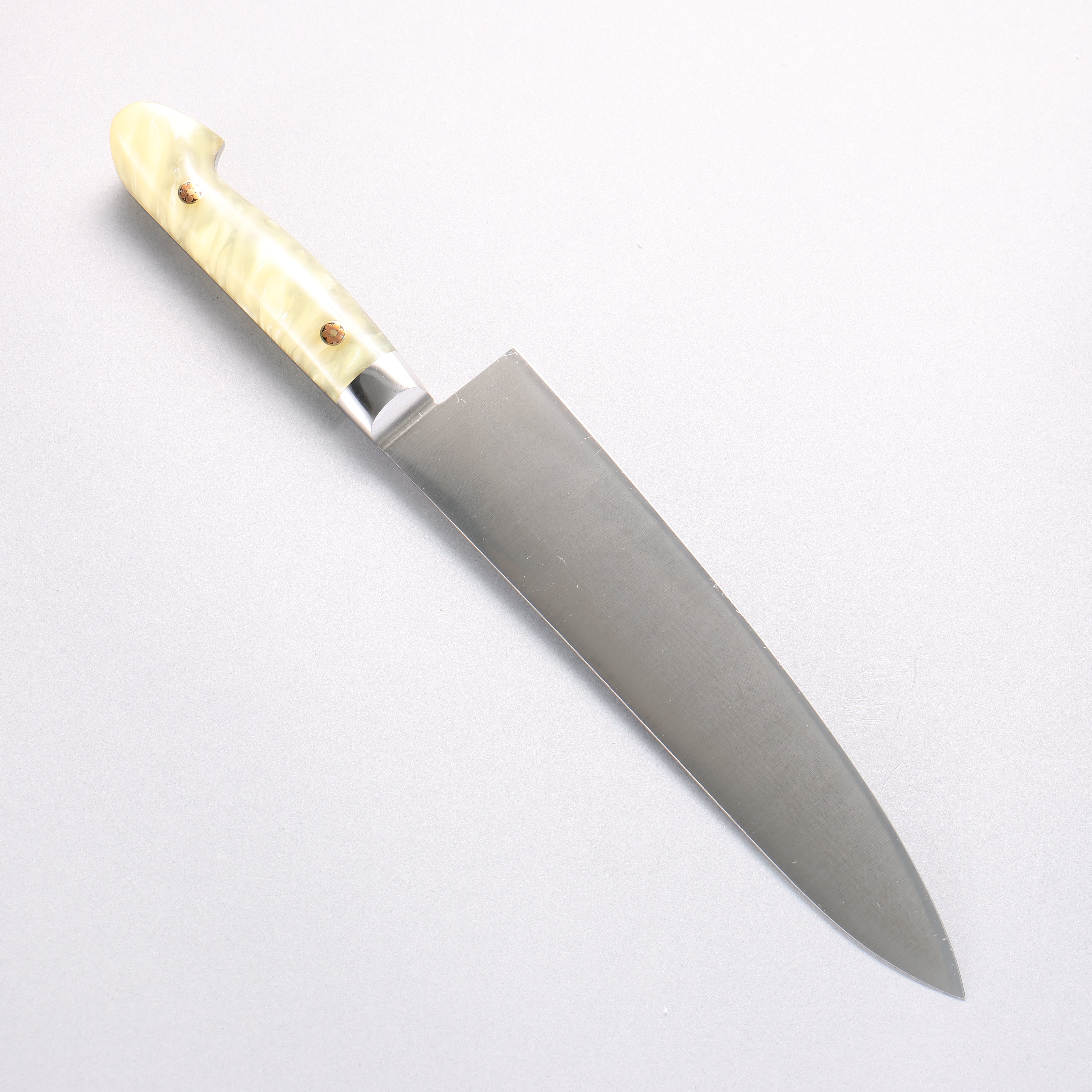 Sakai Takayuki Grand Chef SP Uddeholm Swedish stain-resistant steel Gyuto Salmon 210mm SP Type III (Pearl) Handle - Japanny - Best Japanese Knife