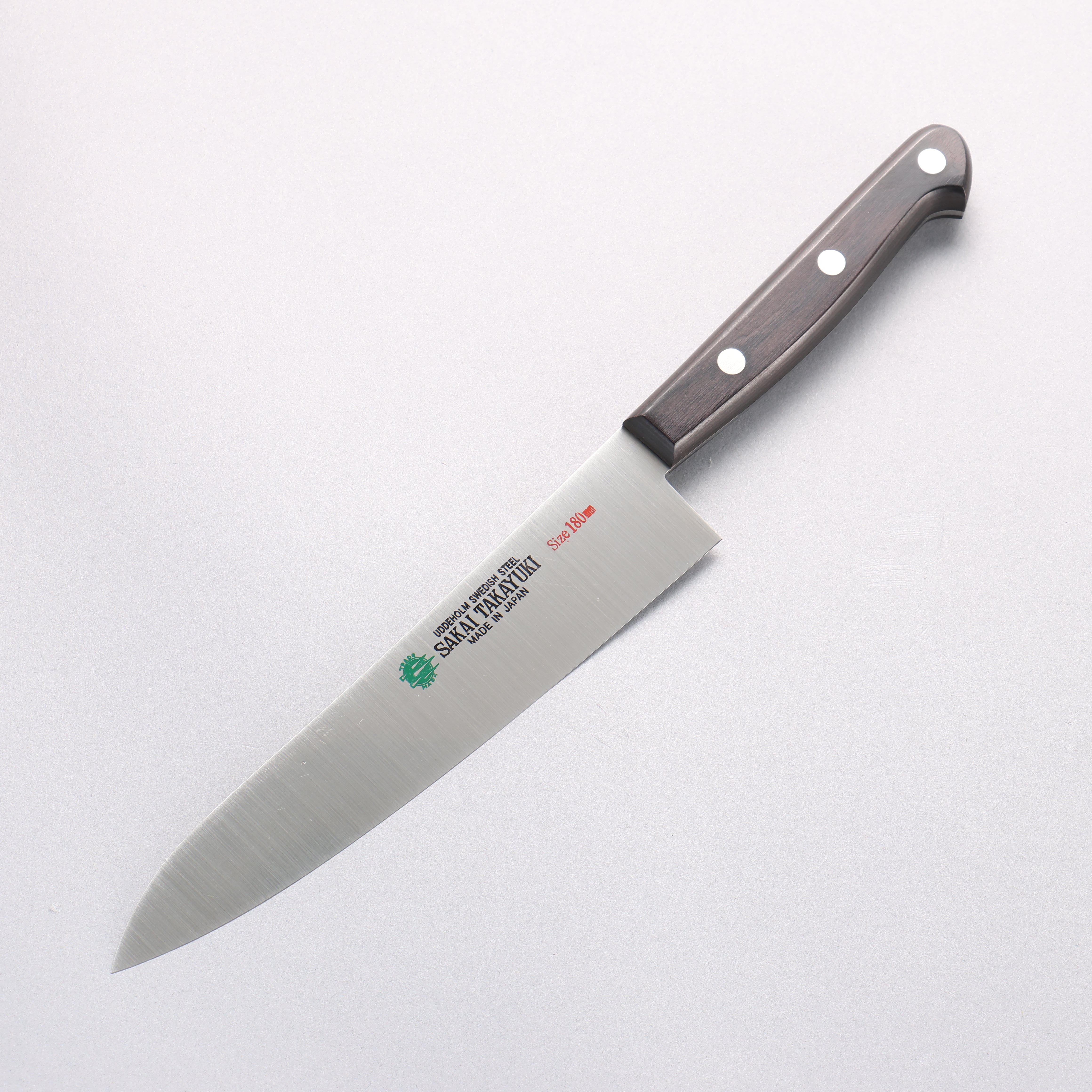 Sakai Takayuki Grand Chef Swedish Steel-stn Gyuto 180mm Black Pakka wood Handle - Japanny - Best Japanese Knife