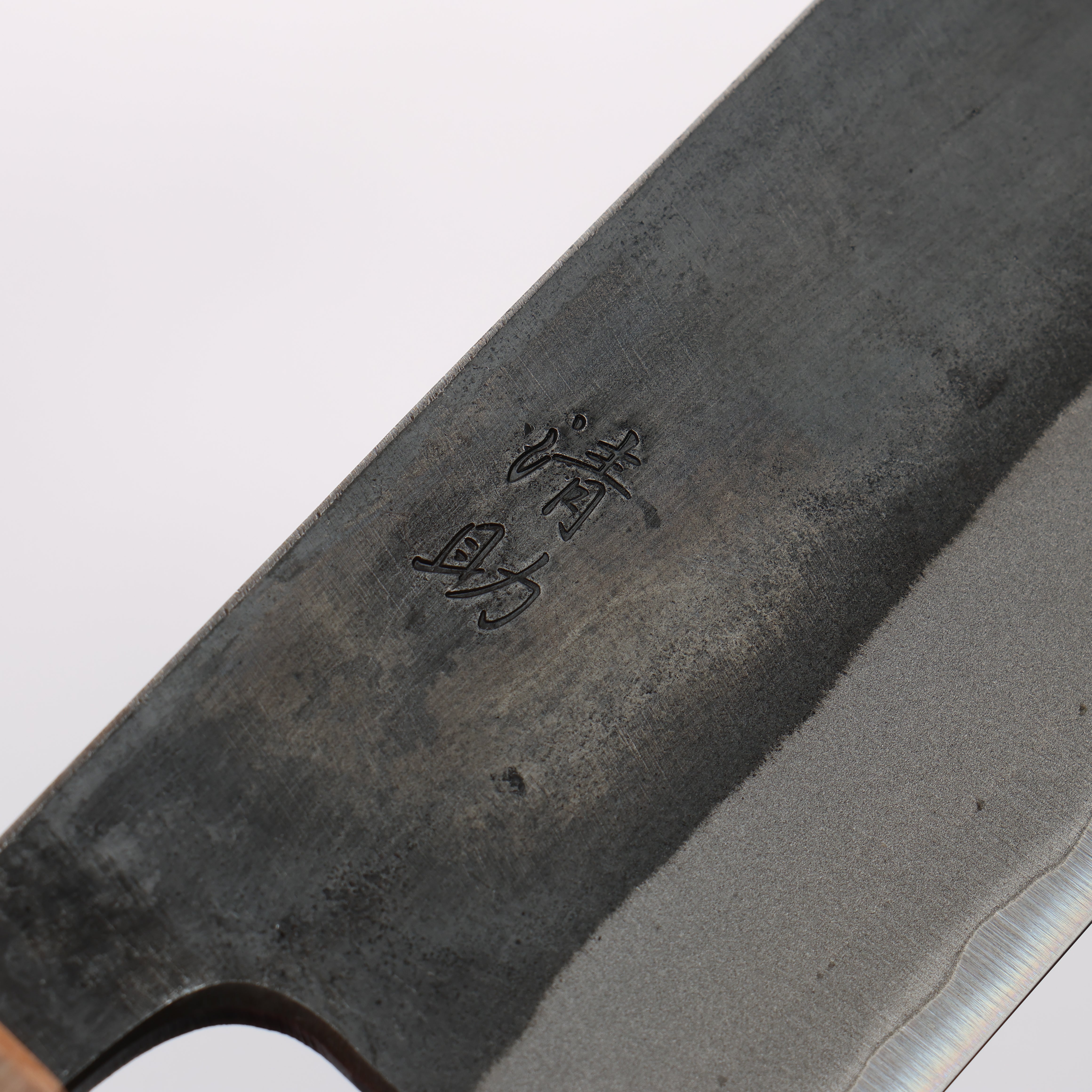 Seisuke Blue Steel No.2 Black Finished Santoku 170mm Burnt Chestnut (ferrule: Cherry Wood) Handle - Japanny - Best Japanese Knife