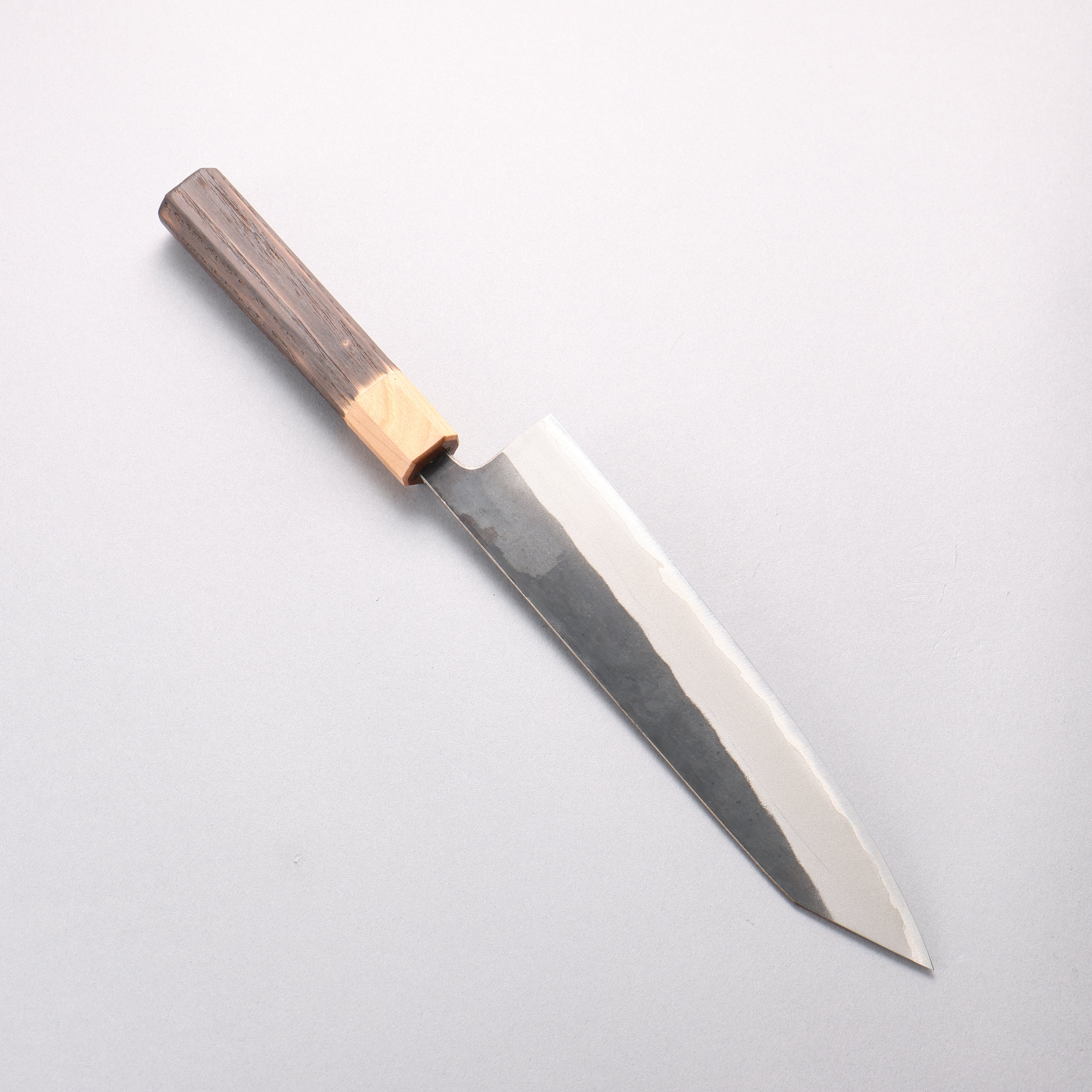 Seisuke Blue Steel No.2 Black Finished Kiritsuke Gyuto 210mm Burnt Chestnut (ferrule: Cherry Wood) Handle - Japanny - Best Japanese Knife
