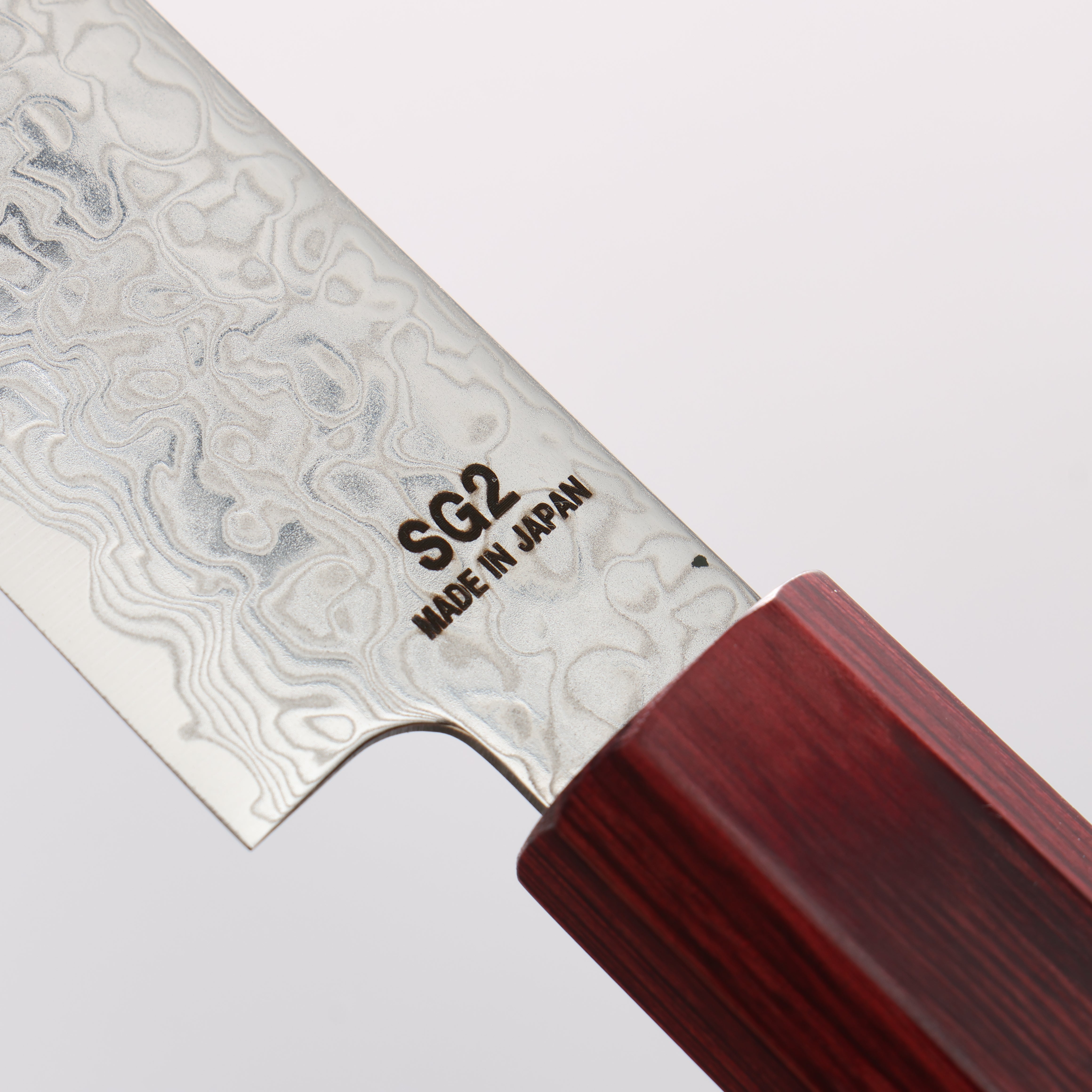 Higuchi SG2 Damascus Migaki Finished Kiritsuke Petty-Utility 150mm Red Pakka wood Handle - Japanny - Best Japanese Knife