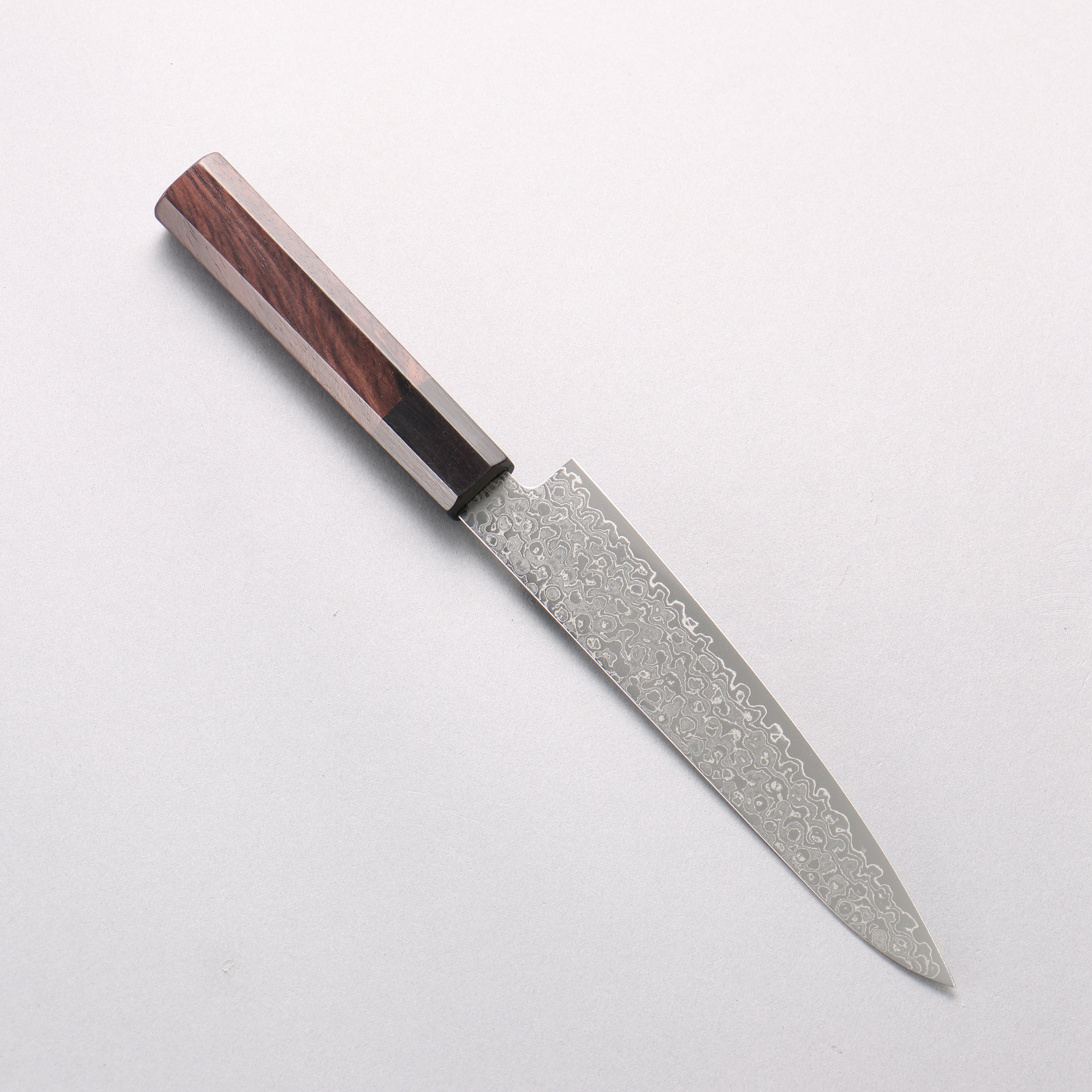 Seisuke VG10 Damascus Migaki Finished Petty-Utility 150mm Rosewood (Ferrule: Black Pakka Wood) Handle - Japanny - Best Japanese Knife