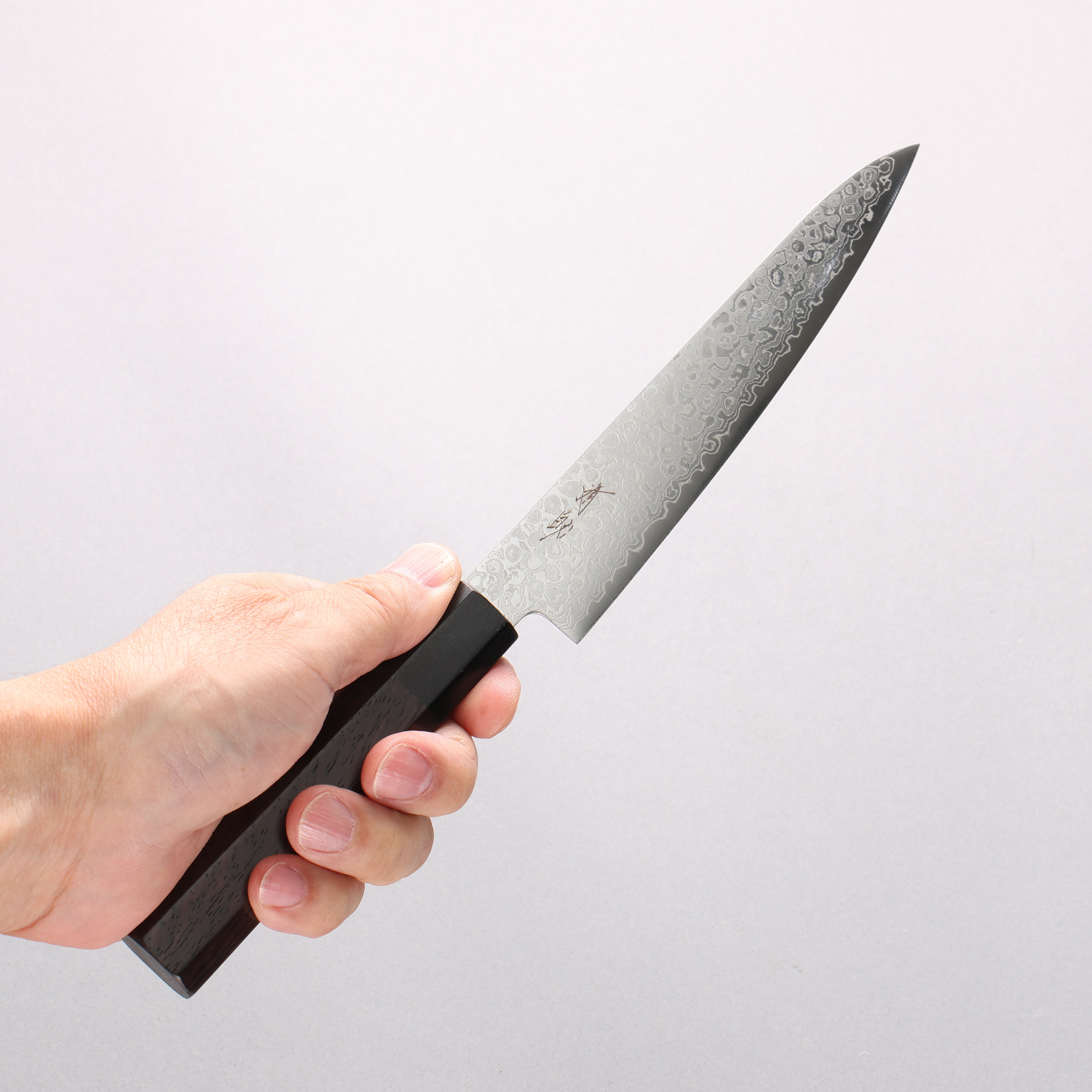 Seisuke VG10 Damascus Migaki Finished Petty-Utility 150mm Rosewood (Ferrule: Black Pakka Wood) Handle - Japanny - Best Japanese Knife