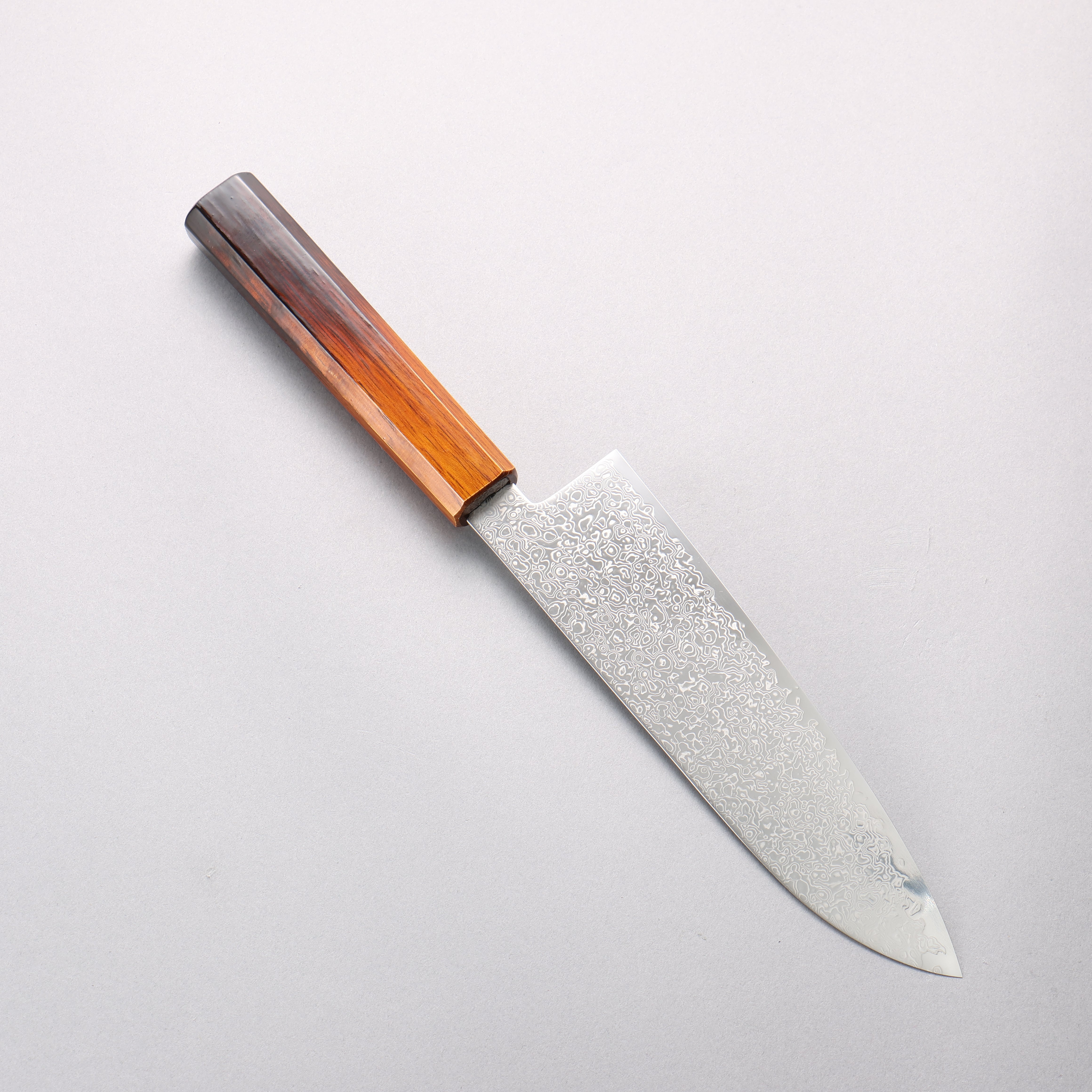 Seisuke SG2 Damascus Migaki Finished Santoku 180mm Burnt Wood Lacquered Handle - Japanny - Best Japanese Knife