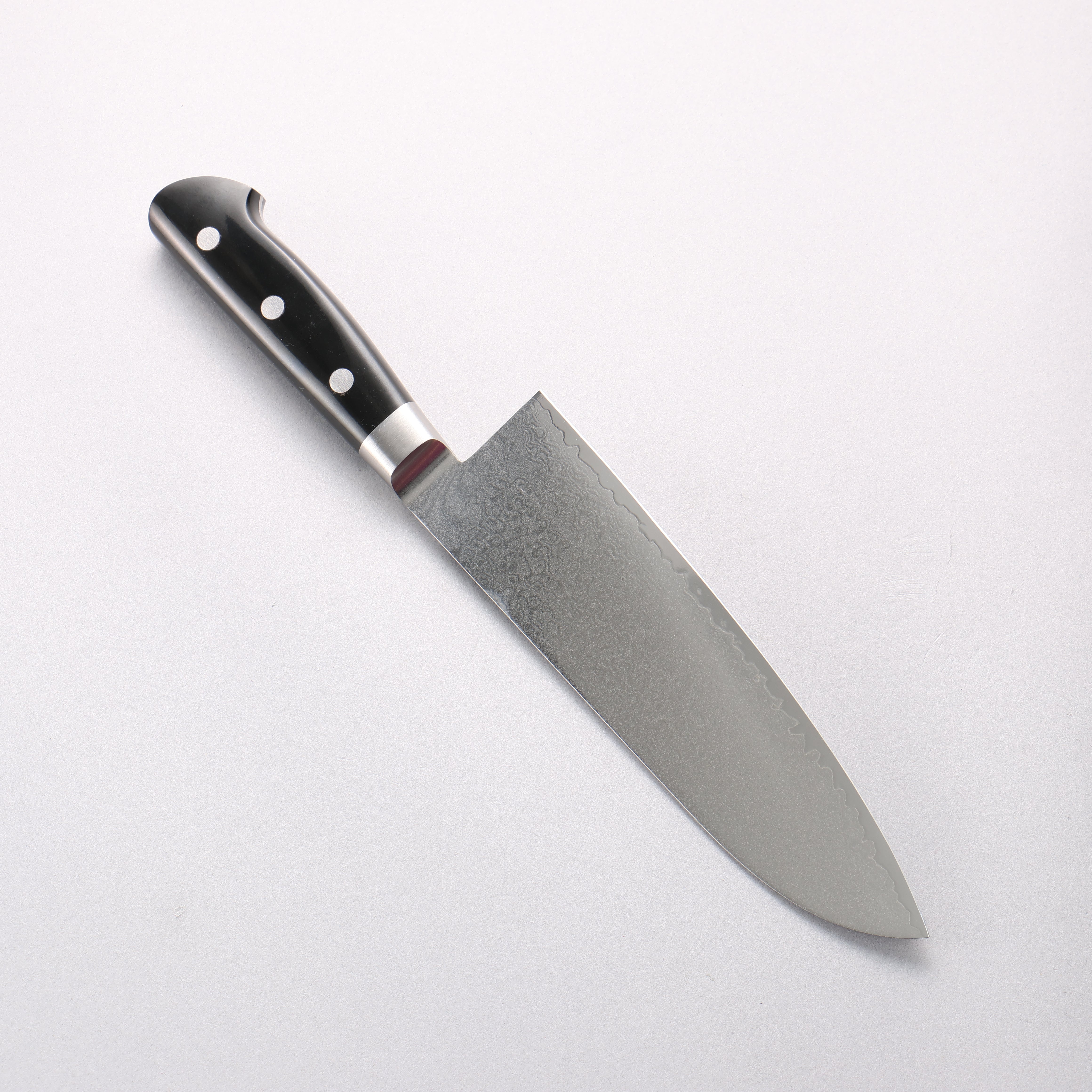 Seisuke VG10 33 Layer Damascus Santoku 180mm Black Micarta Handle - Japanny - Best Japanese Knife