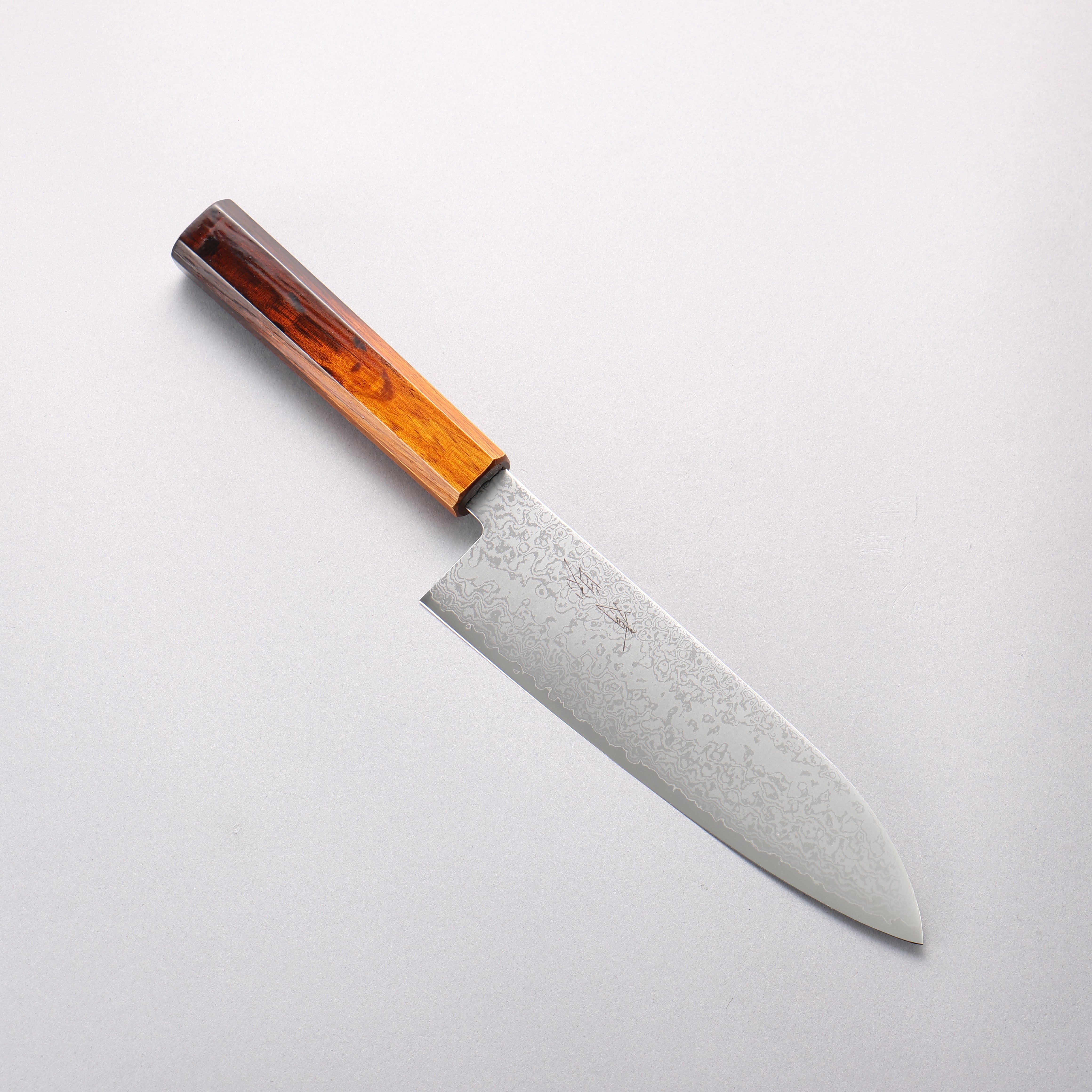 Seisuke VG10 Damascus Santoku 180mm Burnt Wood Lacquered Handle - Japanny - Best Japanese Knife