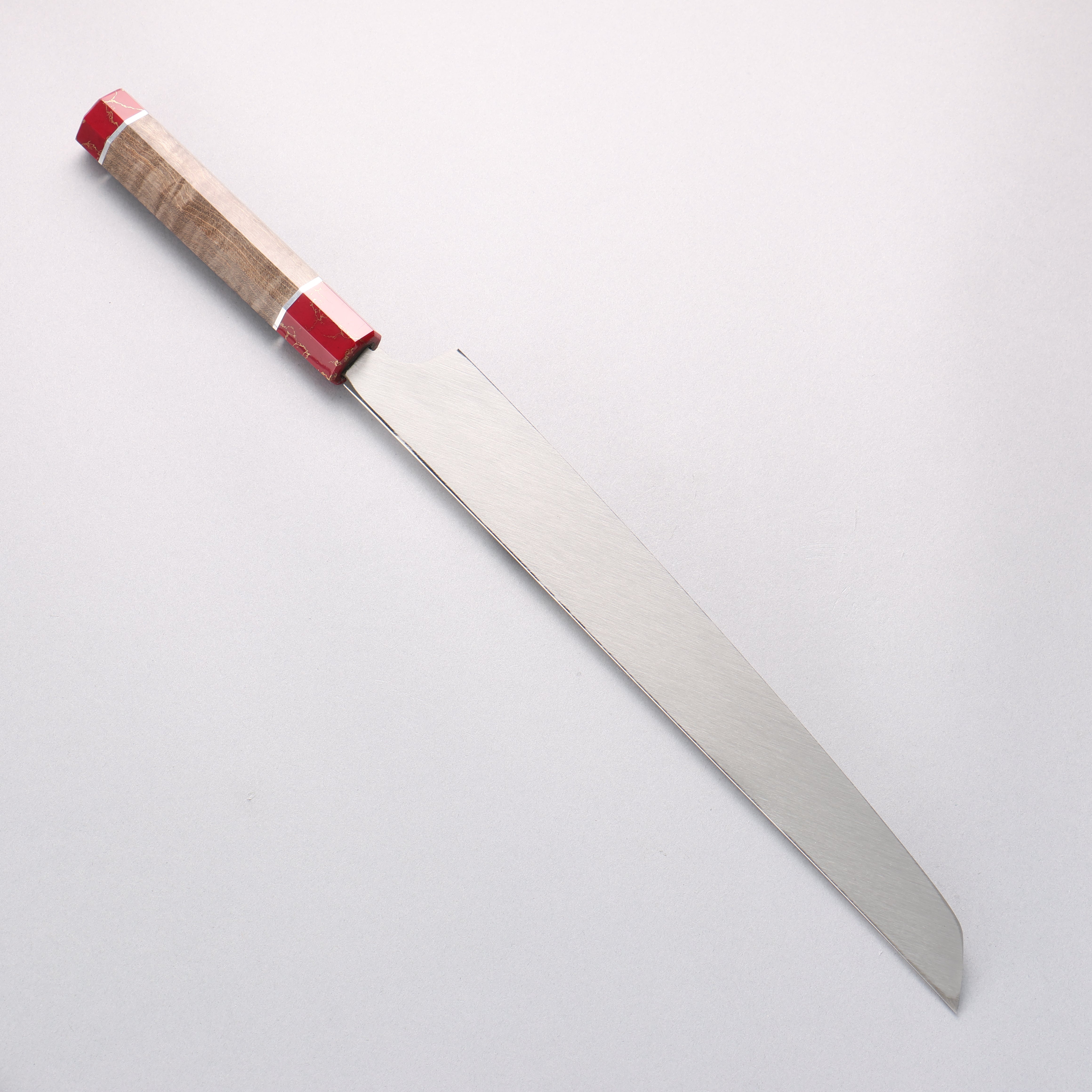 Sakai Takayuki Ginryu Honyaki Swedish Steel Mirrored Finish Sakimaru Yanagiba 300mm Stabilized wood Handle with Sheath - Japanny - Best Japanese Knife
