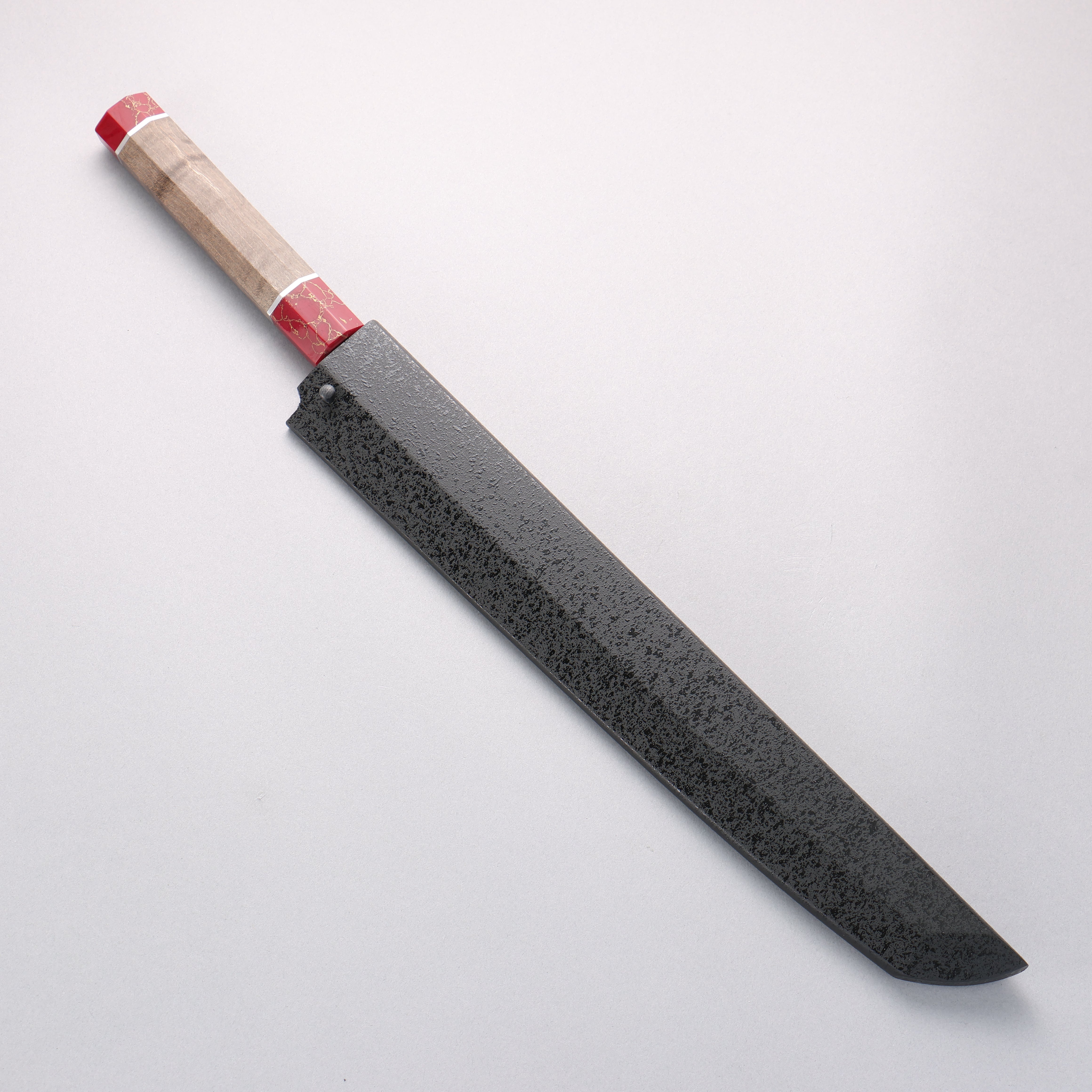 Sakai Takayuki Ginryu Honyaki Swedish Steel Mirrored Finish Sakimaru Yanagiba 300mm Stabilized wood Handle with Sheath - Japanny - Best Japanese Knife