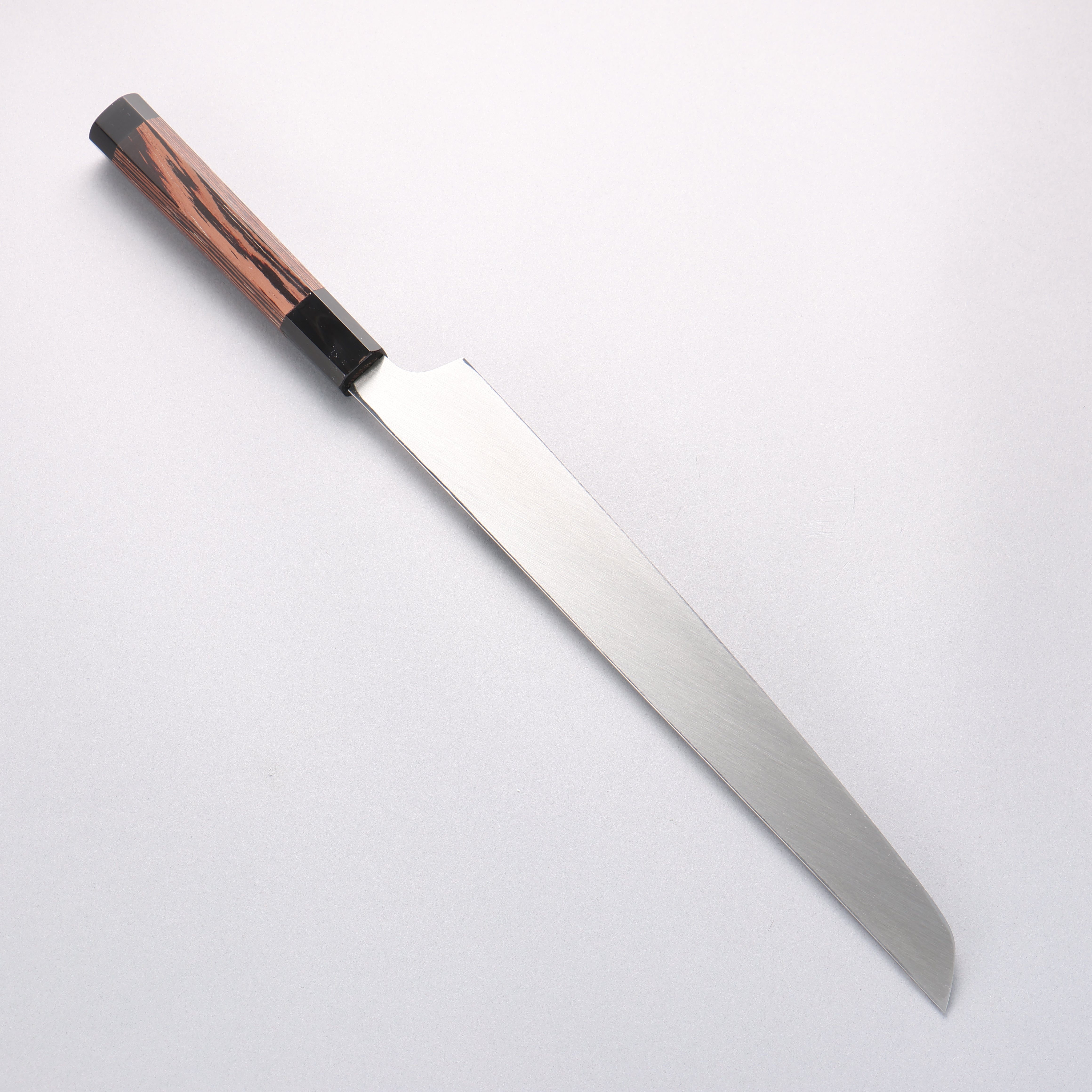 Sakai Takayuki Ginryu Honyaki Swedish Steel Mirrored Finish Sakimaru Yanagiba 300mm Wenge with Double Water Buffalo Ring Handle with Sheath - Japanny - Best Japanese Knife