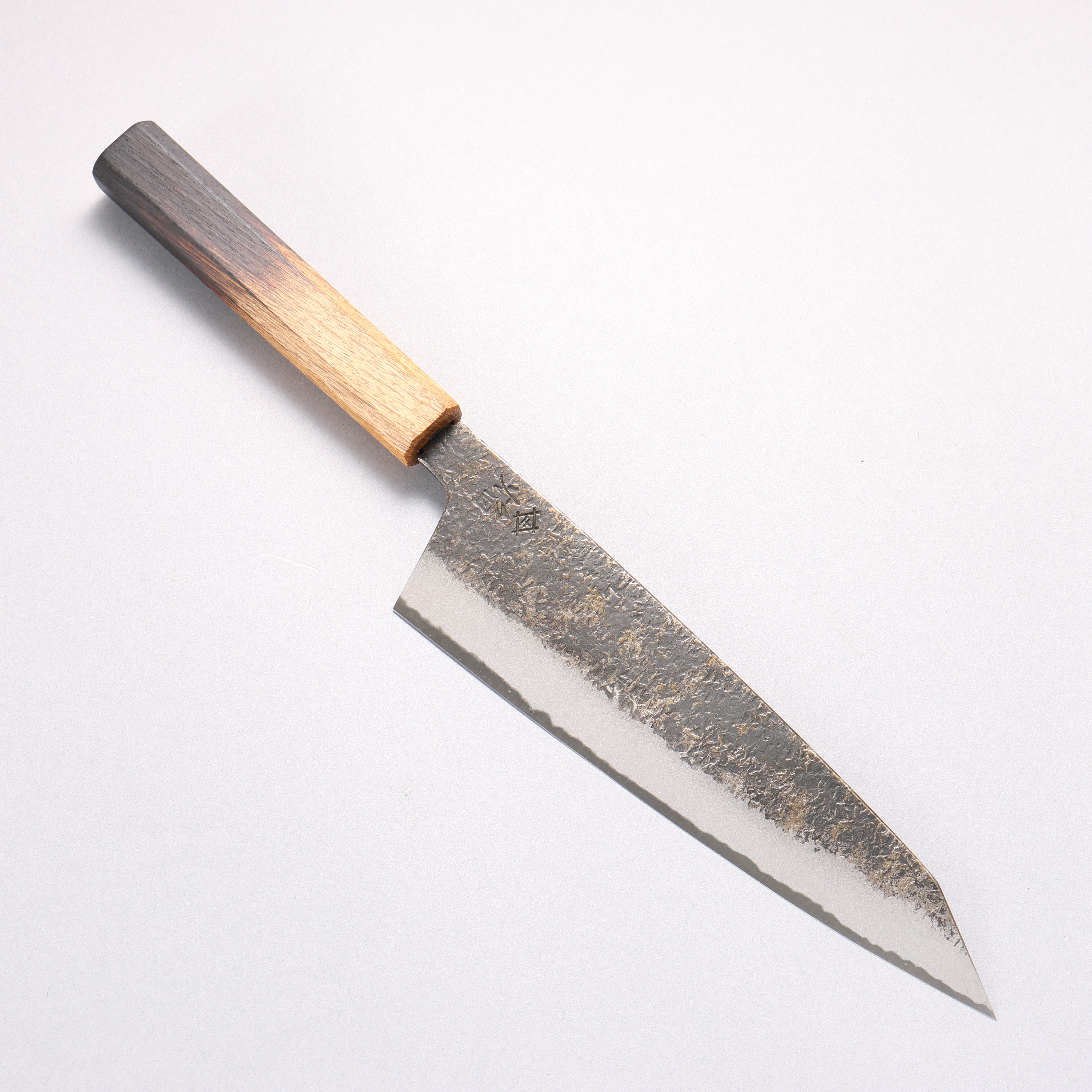 Sakai Takayuki Homura Guren Blue Steel No.2 Kurouchi Hammered Gyuto 225mm Burnt Oak Handle - Japanny - Best Japanese Knife