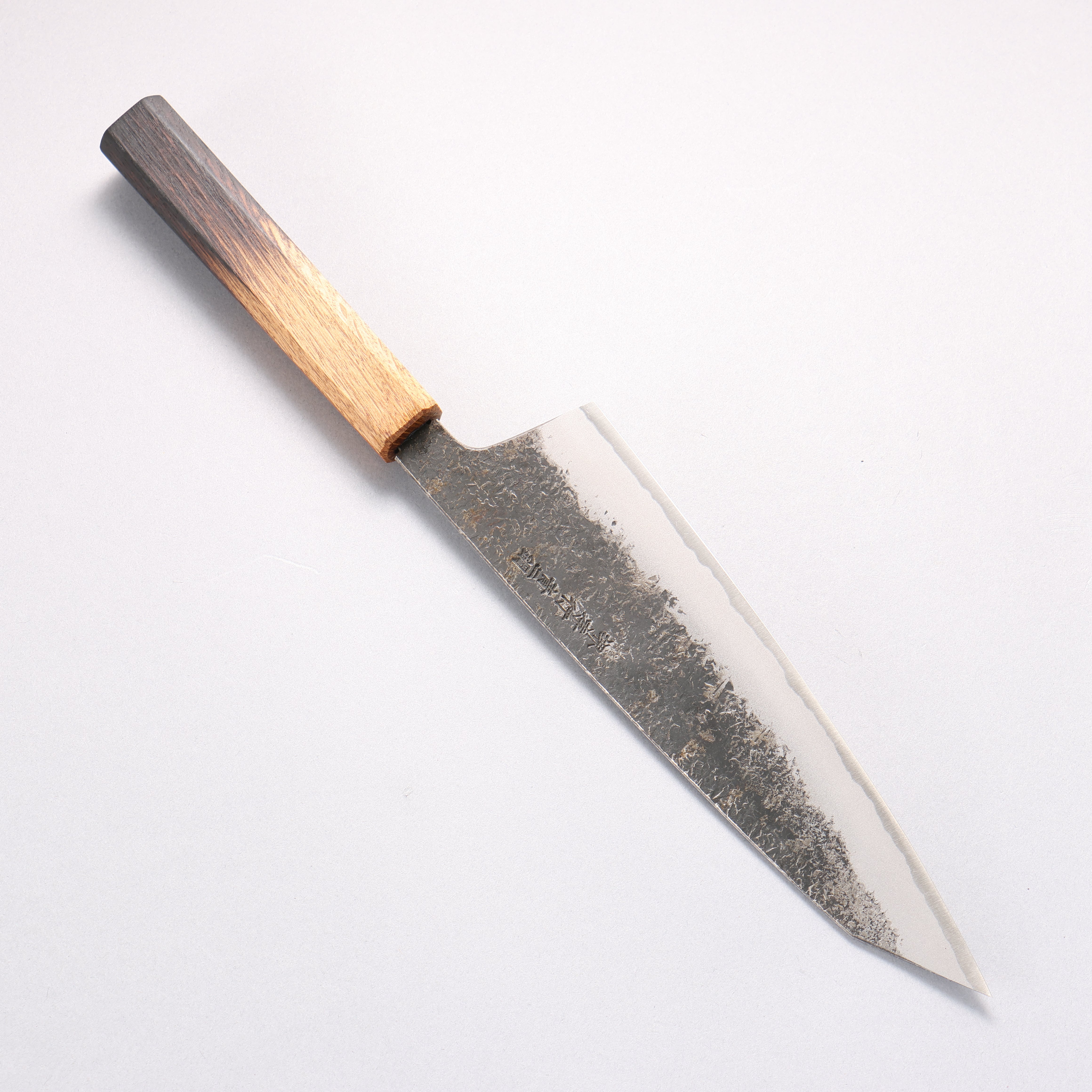 Sakai Takayuki Homura Guren Blue Steel No.2 Kurouchi Hammered Gyuto 225mm Burnt Oak Handle - Japanny - Best Japanese Knife
