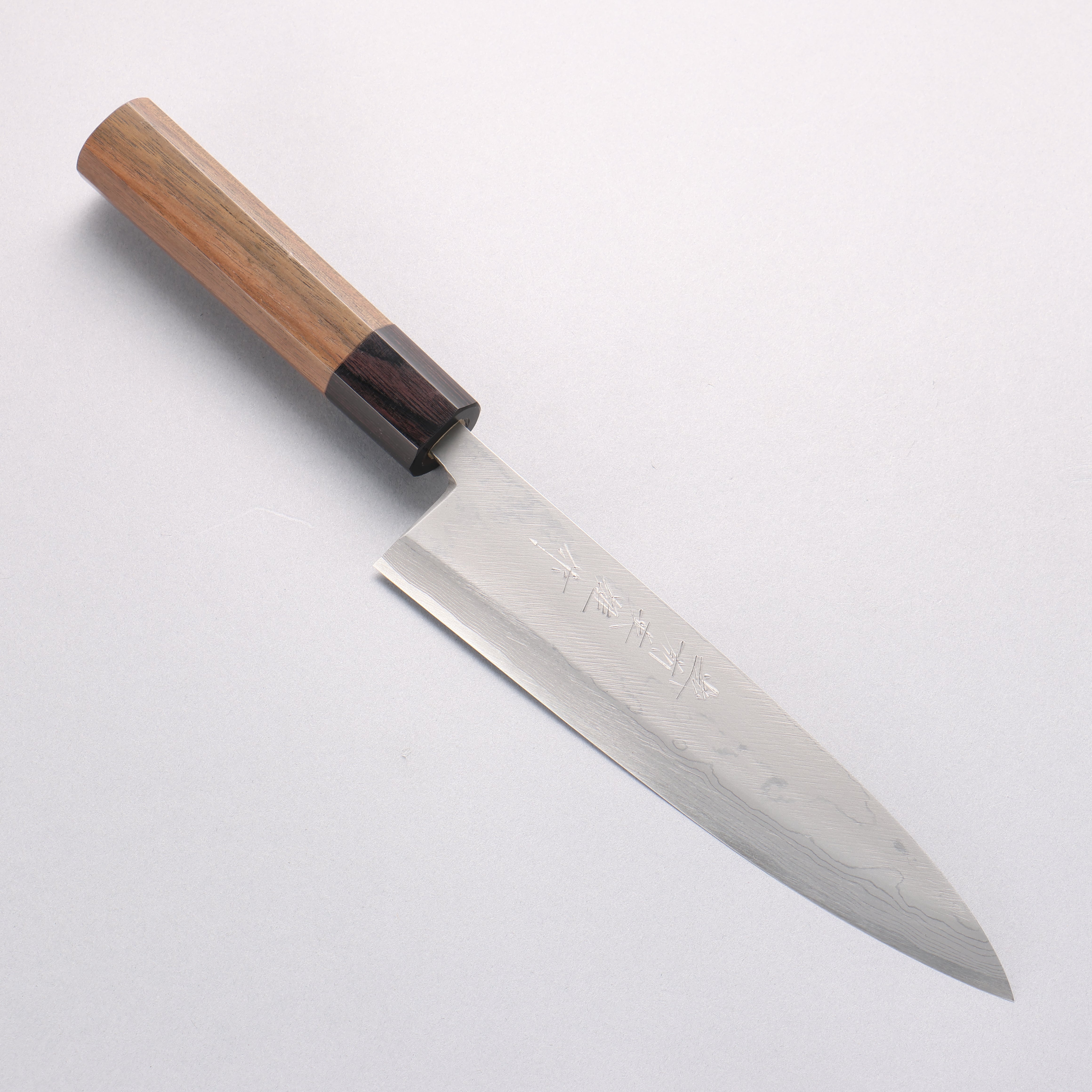 Hideo Kitaoka White Steel No.2 Damascus Mioroshi Deba 210mm Shitan Handle - Japanny - Best Japanese Knife