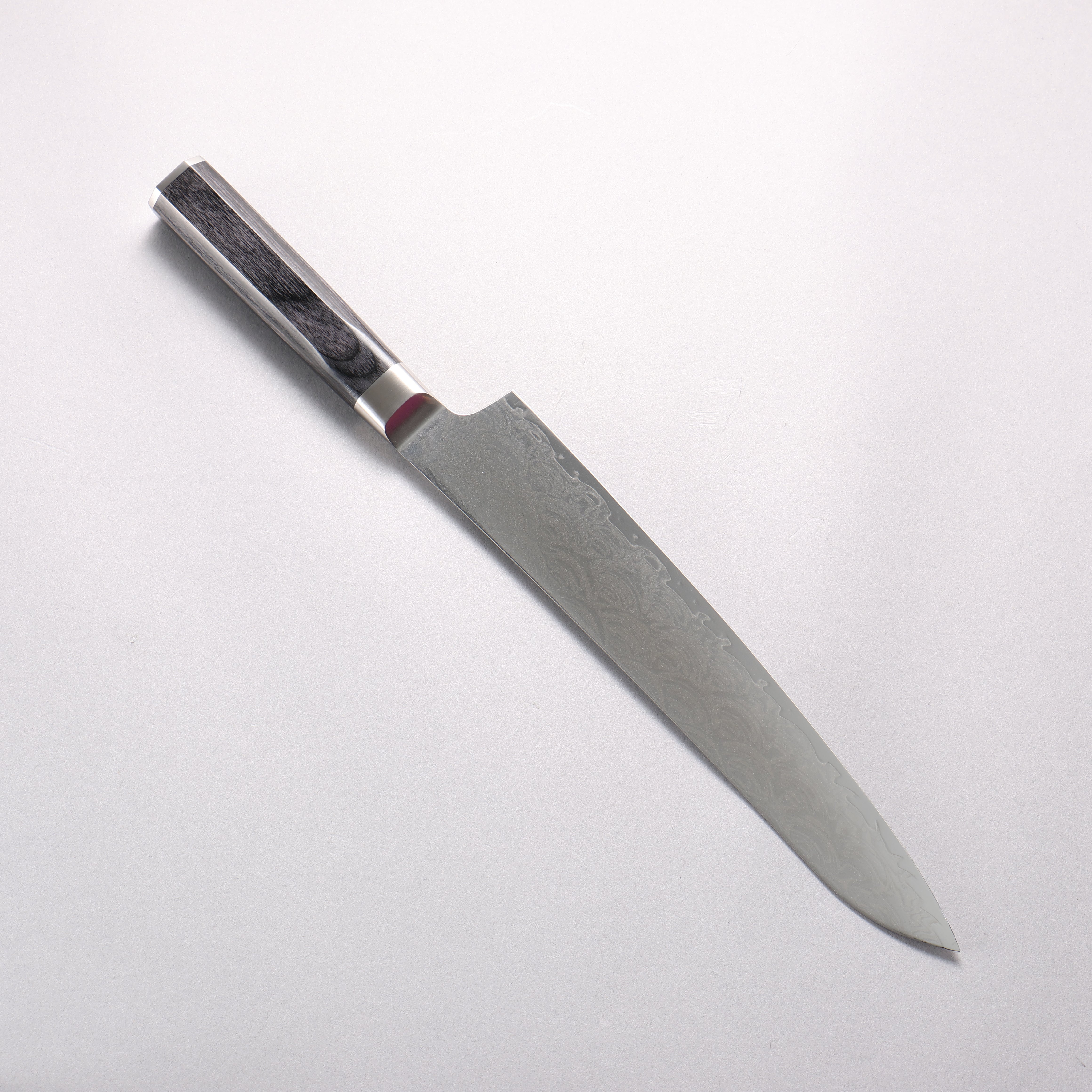 Sakai Takayuki Seigaiha (Blue Ocean Wave) Böhler SP Steel 45 Layer Damascus Migaki Finished Sujihiki 240mm Black Pakka wood Handle - Japanny - Best Japanese Knife