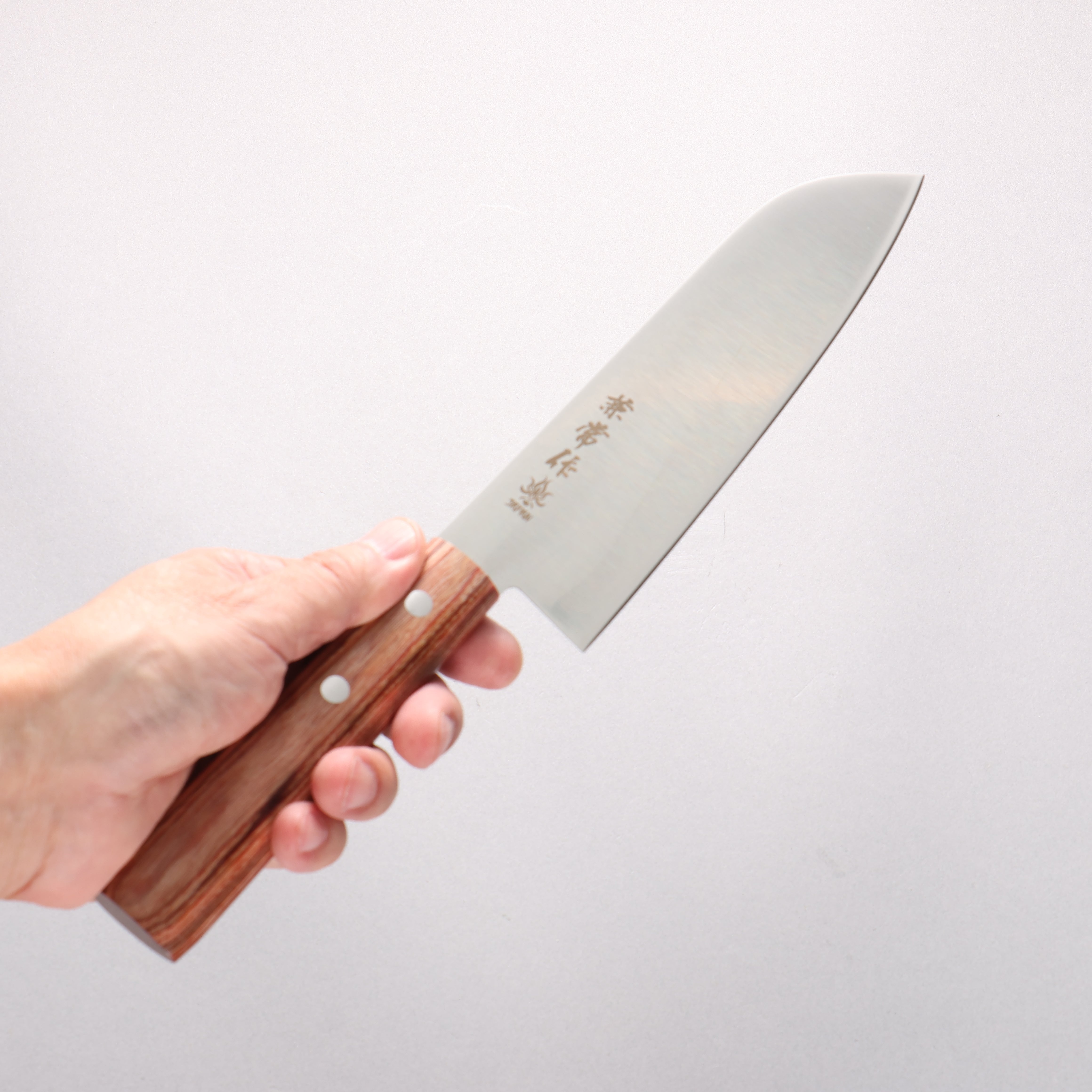 Kanetsune 555 Series DSR-1K6 Santoku 165mm Red Pakka wood Handle - Japanny - Best Japanese Knife