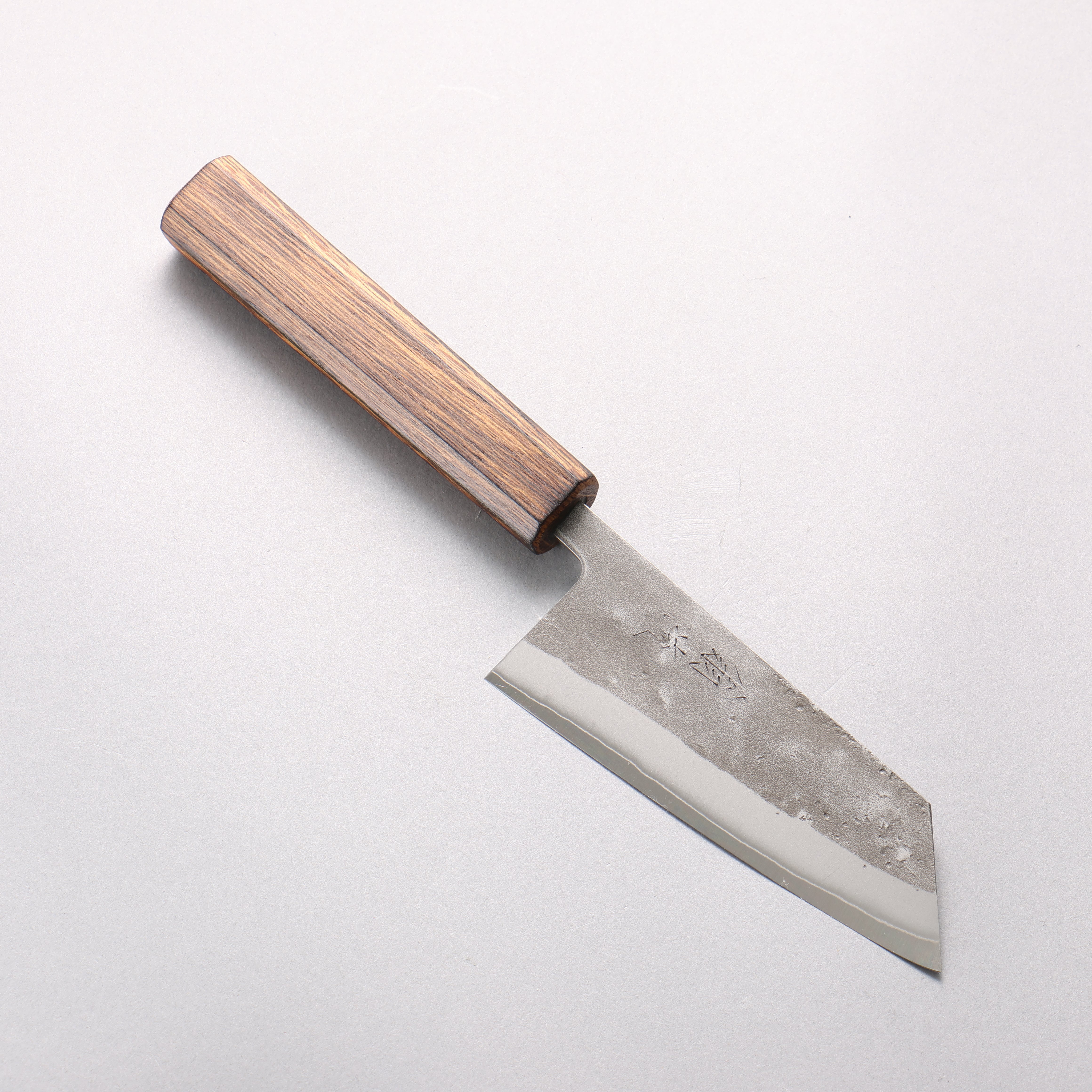 Oul SLD Nashiji Small Bunka 125mm Oak (Baikoku / Soot Black) Handle - Japanny - Best Japanese Knife
