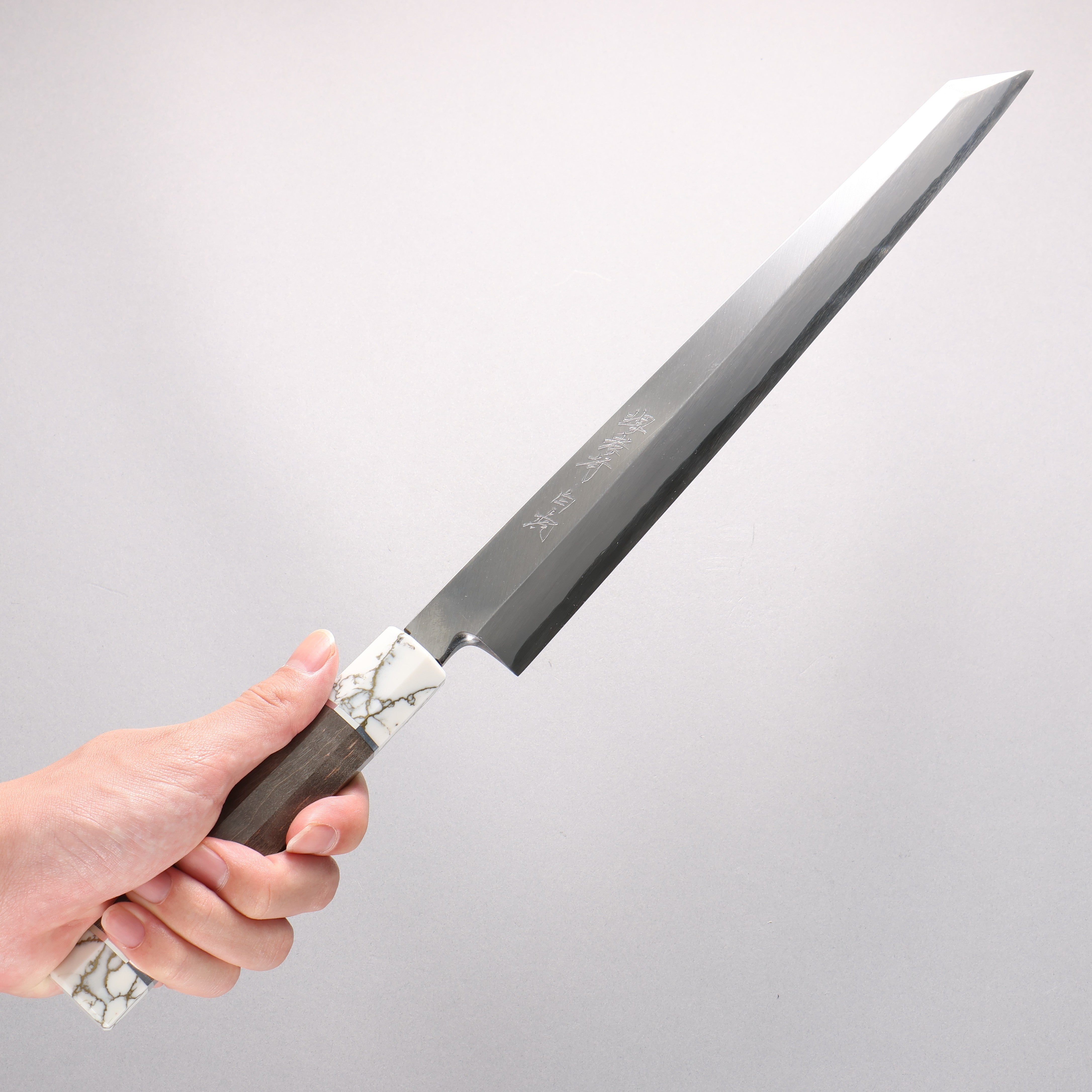 Sakai Takayuki Byakko White Steel No.1 Kiritsuke Yanagiba 300mm Stabilized wood Handle with Sheath - Japanny - Best Japanese Knife