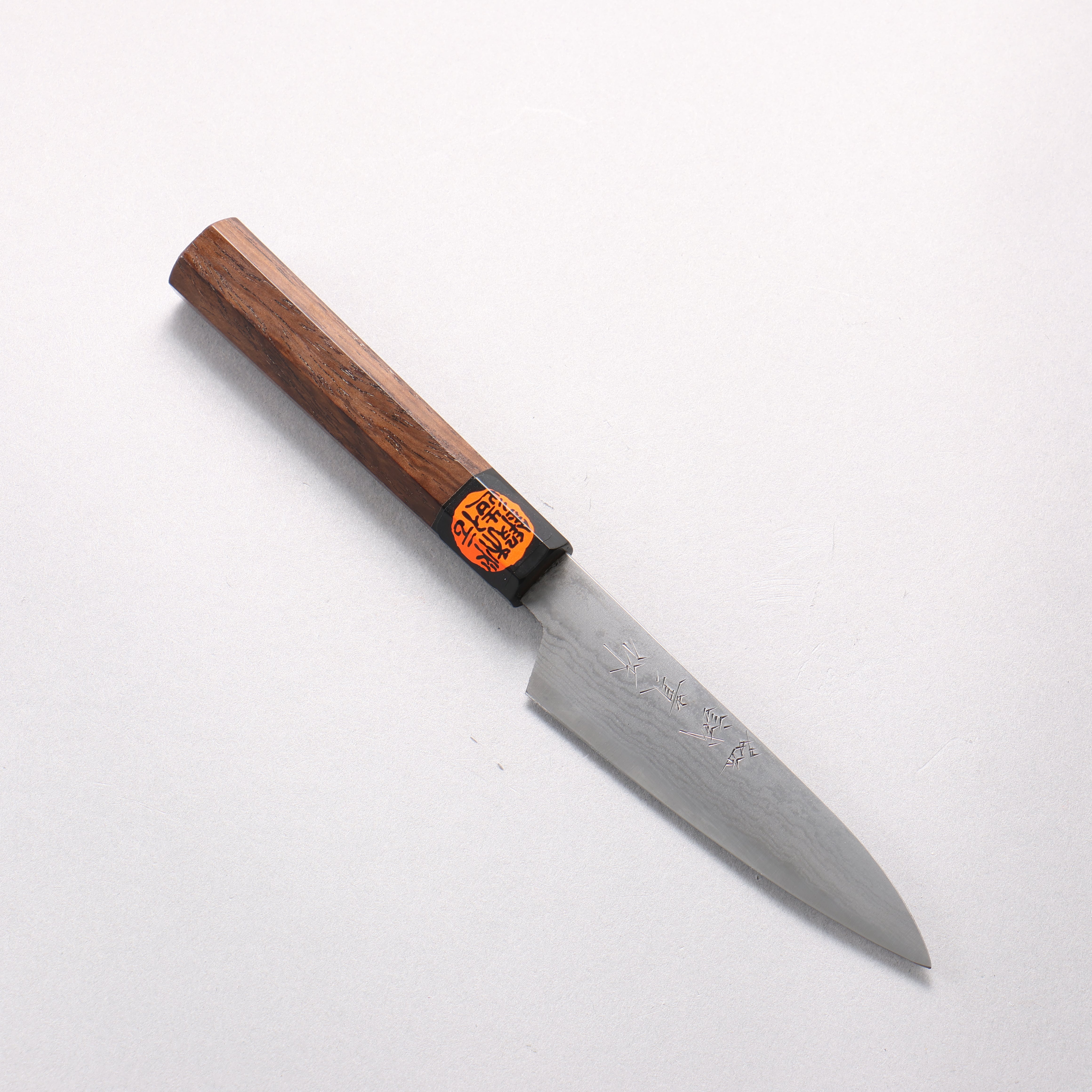 Shigeki Tanaka Blue Steel No.2 Damascus Petty-Utility 120mm Walnut Handle - Japanny - Best Japanese Knife