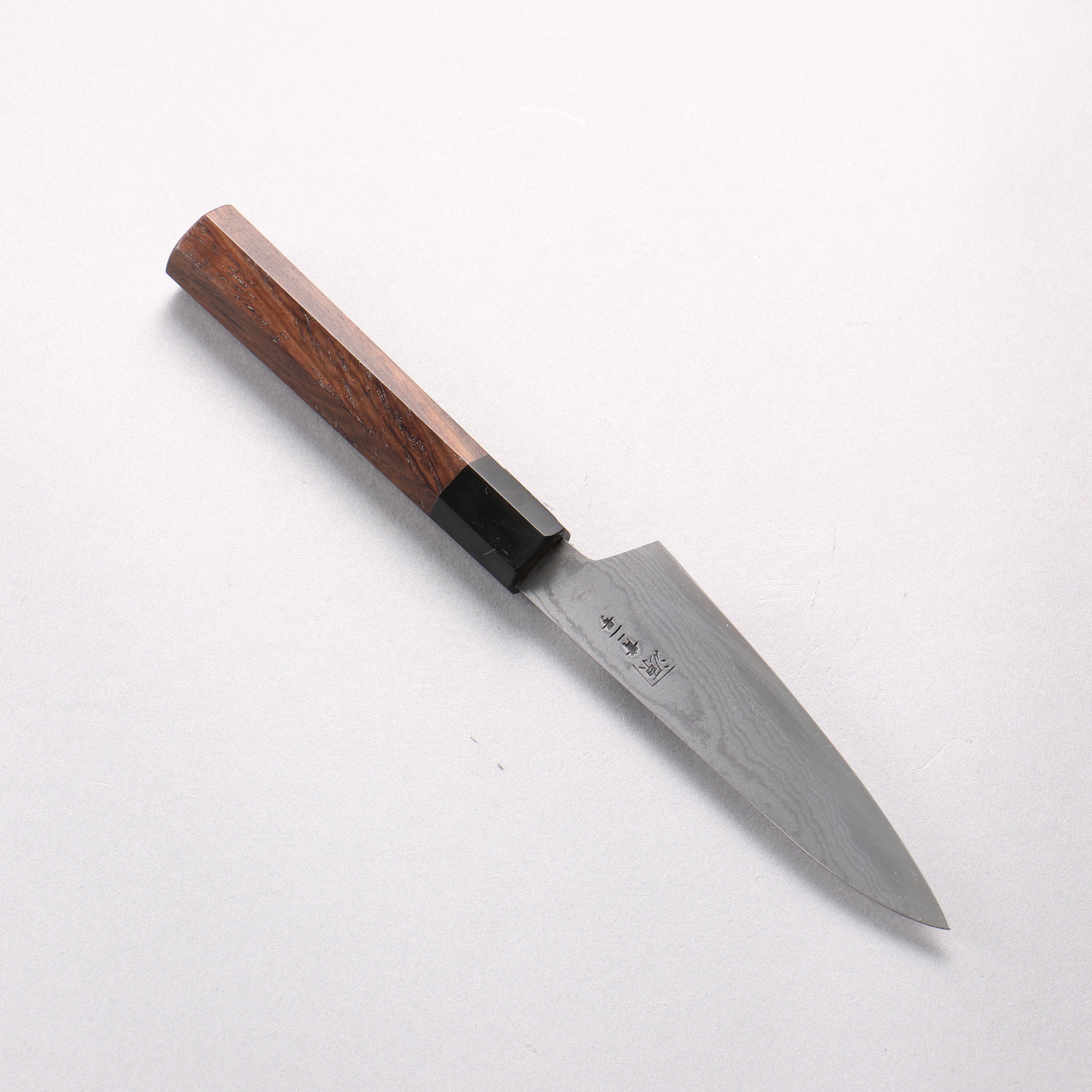 Shigeki Tanaka Blue Steel No.2 Damascus Petty-Utility 120mm Walnut Handle - Japanny - Best Japanese Knife