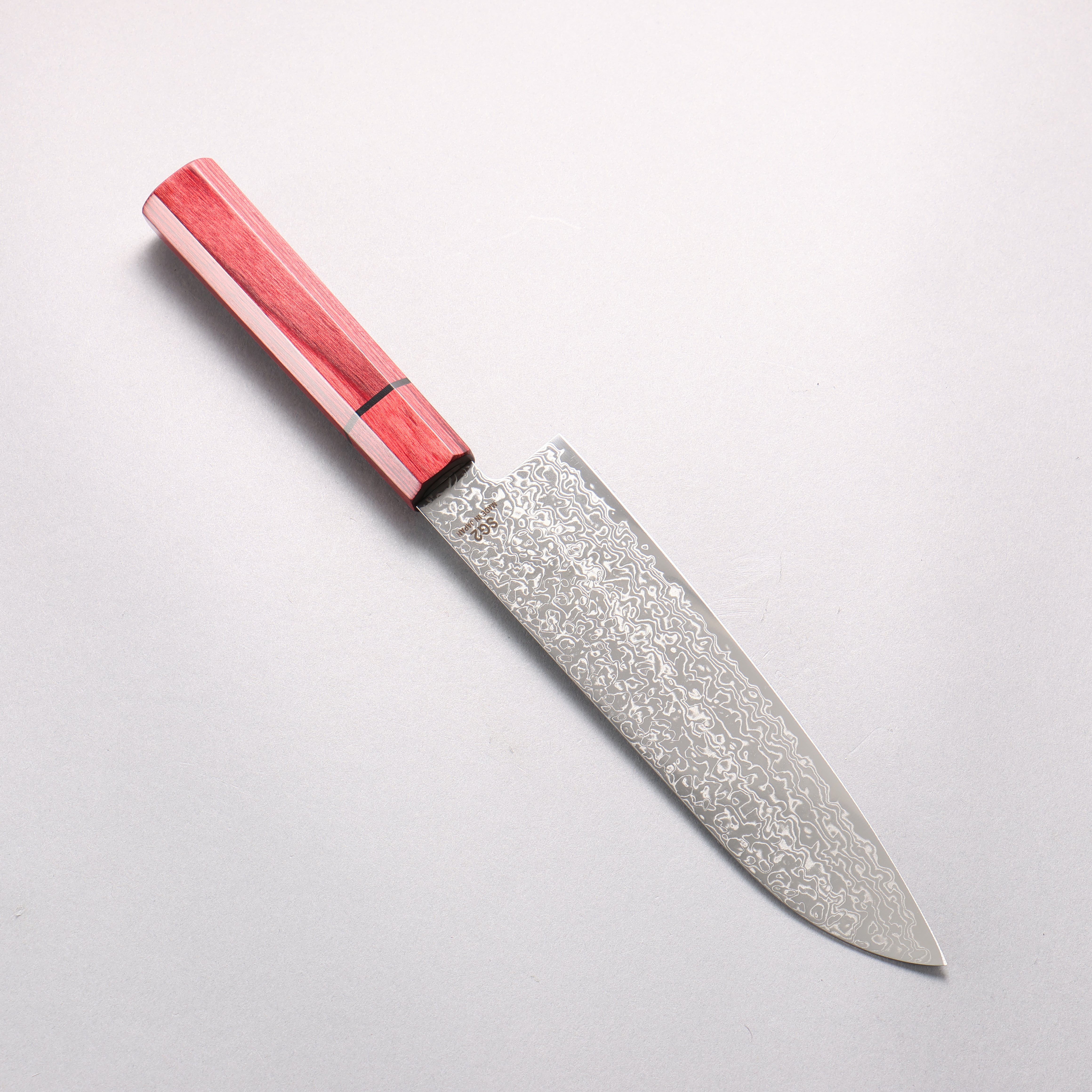 Higuchi SG2 Damascus Santoku 180mm Red Pakka wood Handle - Japanny - Best Japanese Knife