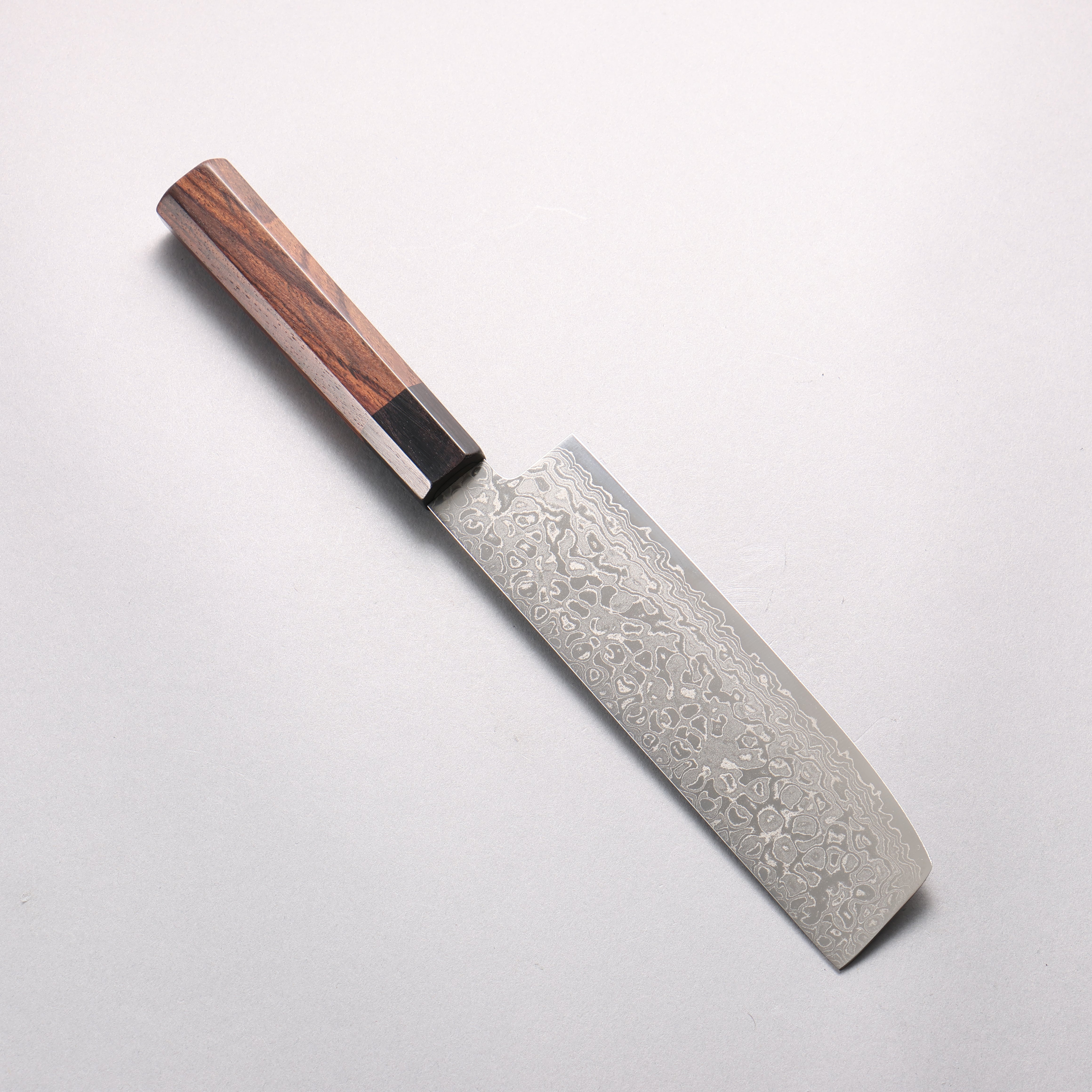Seisuke AUS10 Damascus Nakiri 165mm Shitan Handle - Japanny - Best Japanese Knife