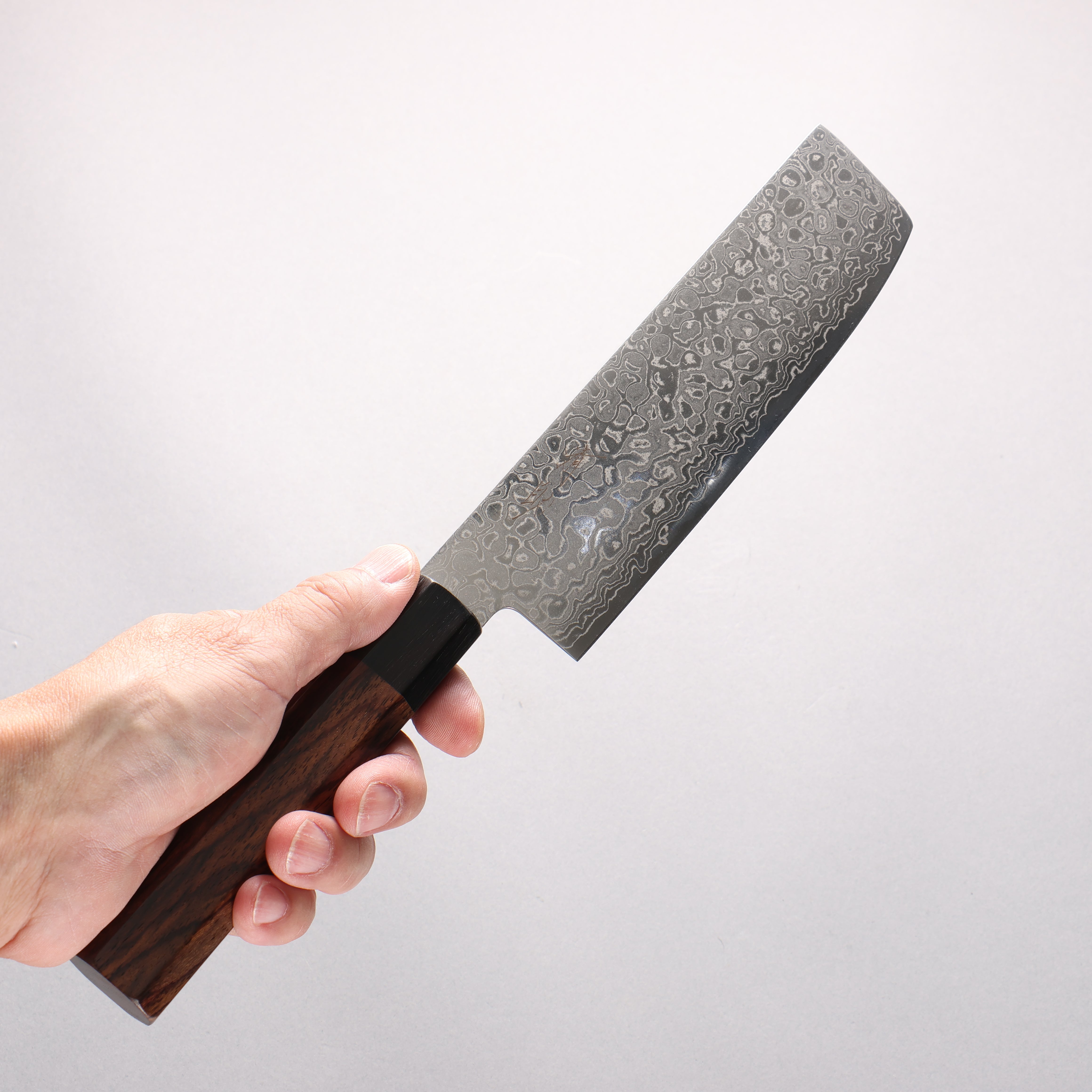 Seisuke AUS10 Damascus Nakiri 165mm Shitan Handle - Japanny - Best Japanese Knife