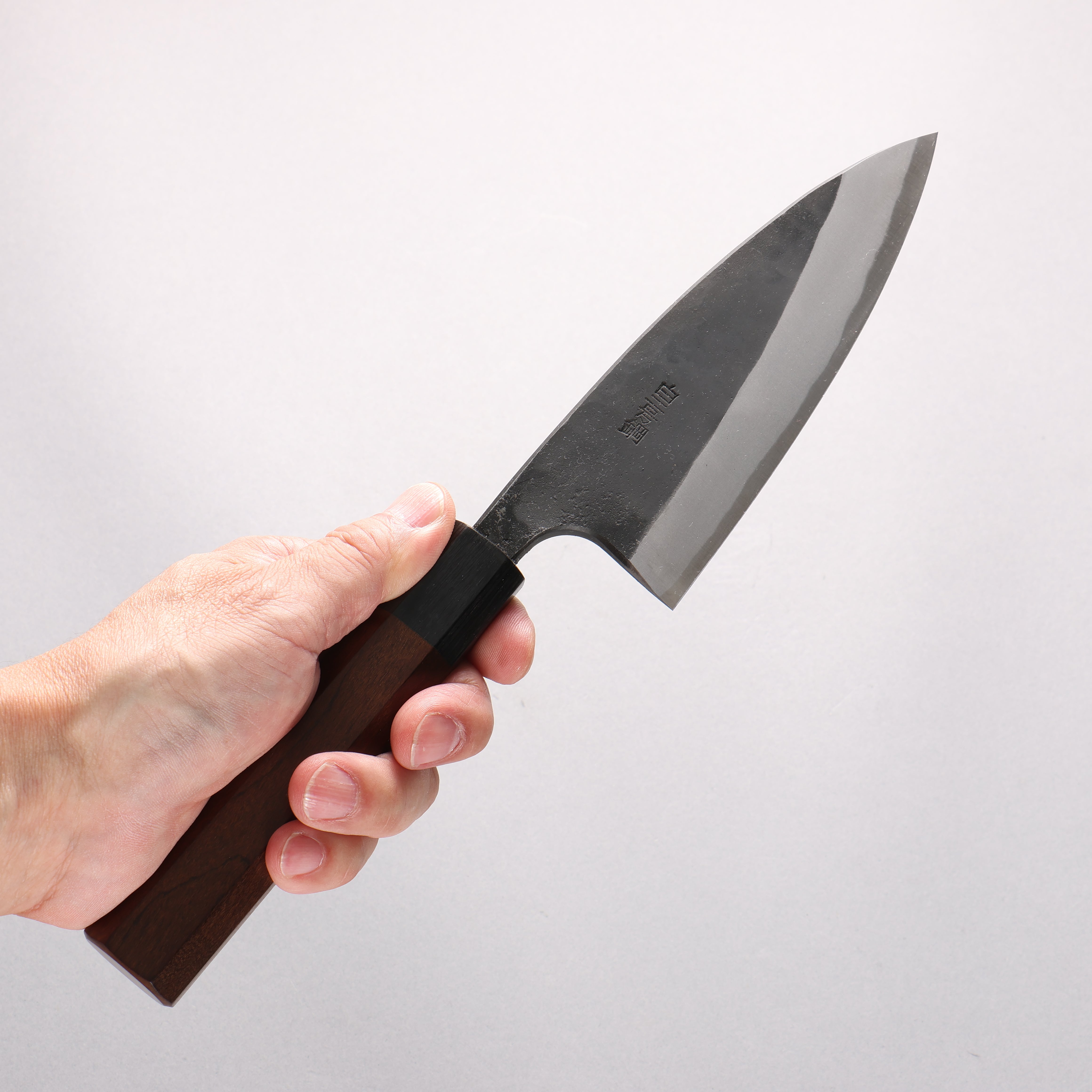 Nao Yamamoto White Steel No.2 Kurouchi Double-sided Deba 135mm Kebony Handle - Japanny - Best Japanese Knife