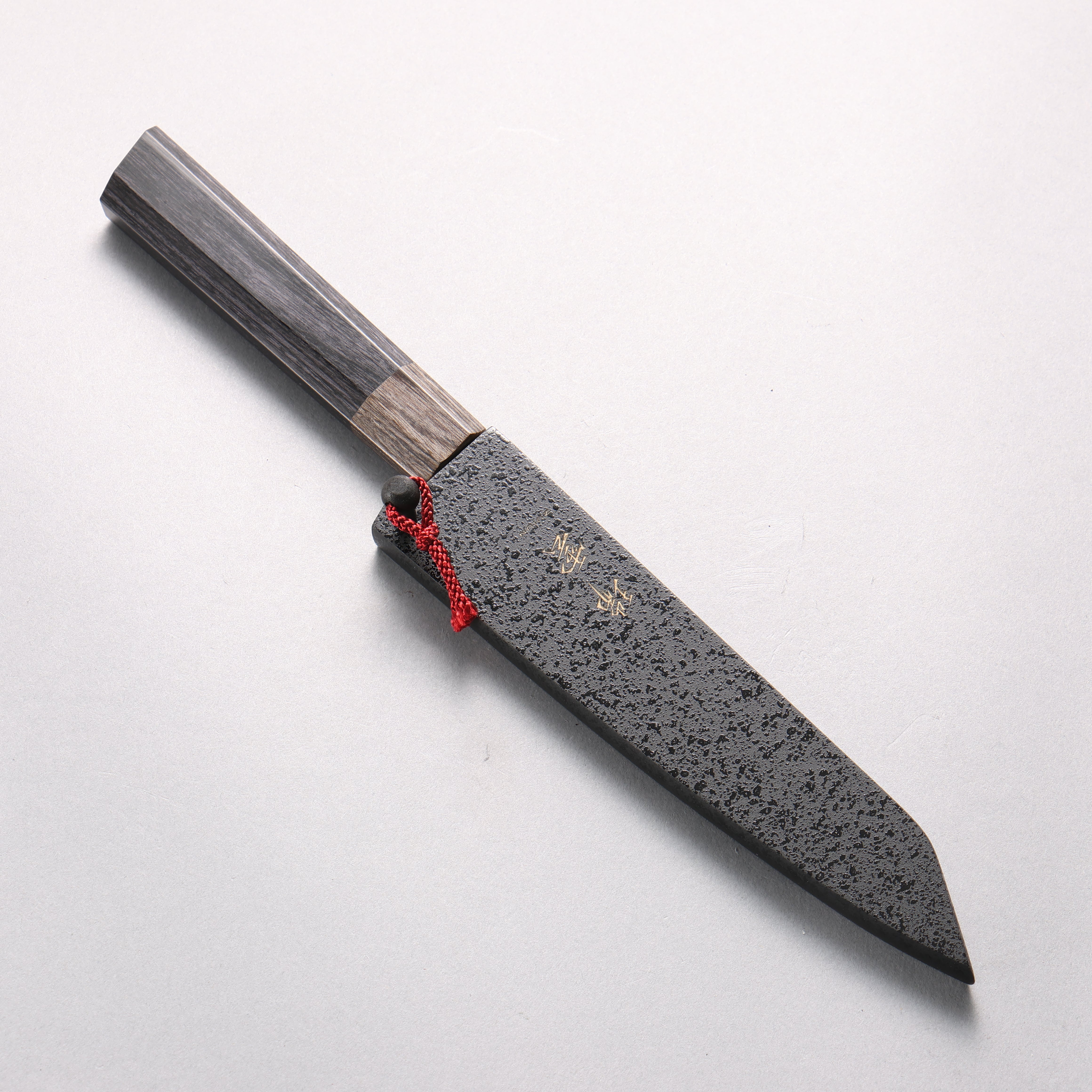 Seki Kanetsugu ZUIUN Kiwami SG2 Damascus DLC Kiritsuke Petty-Utility 150mm Black Pakka wood Handle with Sheath - Japanny - Best Japanese Knife