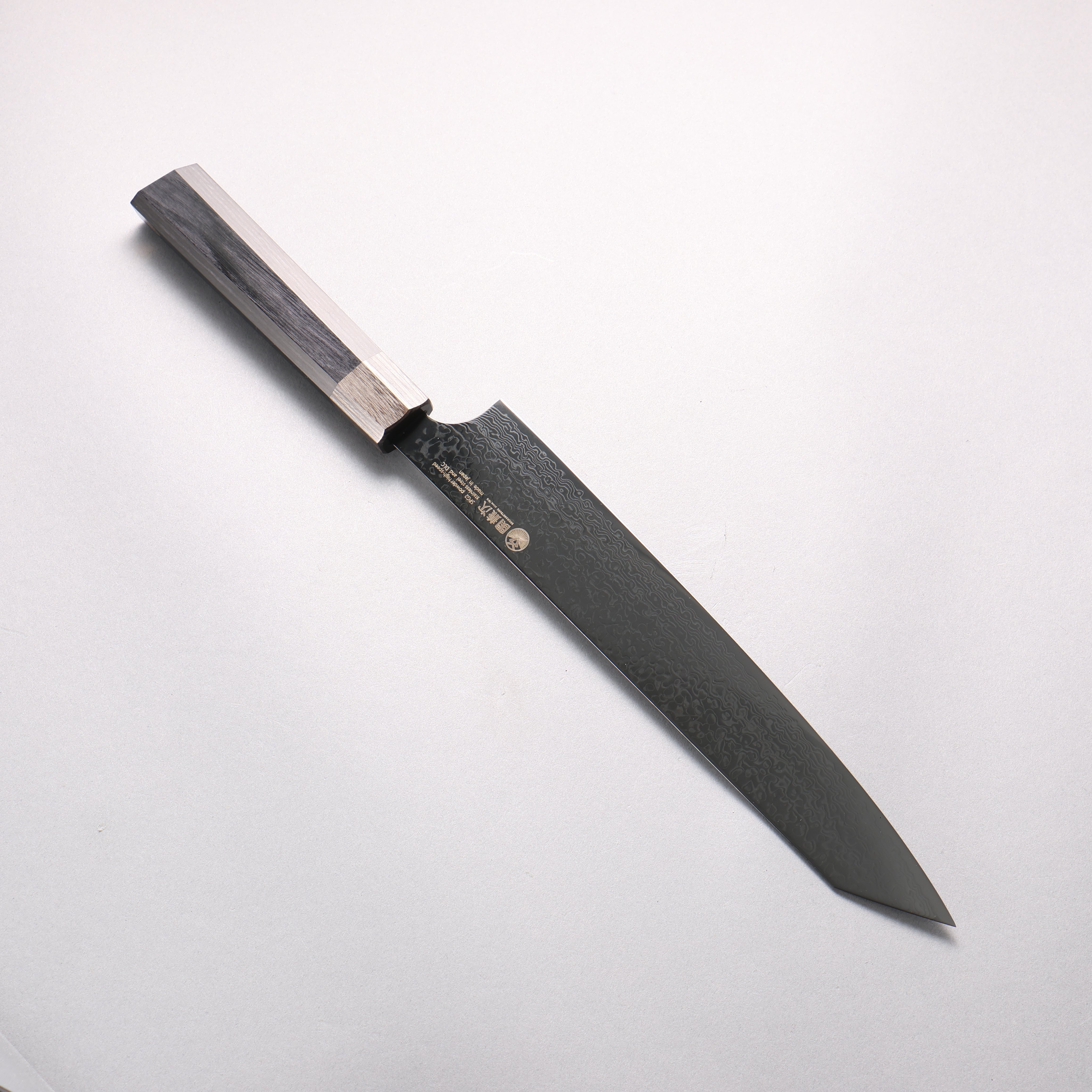 Seki Kanetsugu ZUIUN Kiwami SG2 Damascus DLC Kiritsuke Sujihiki 240mm Black Pakka wood Handle with Sheath - Japanny - Best Japanese Knife
