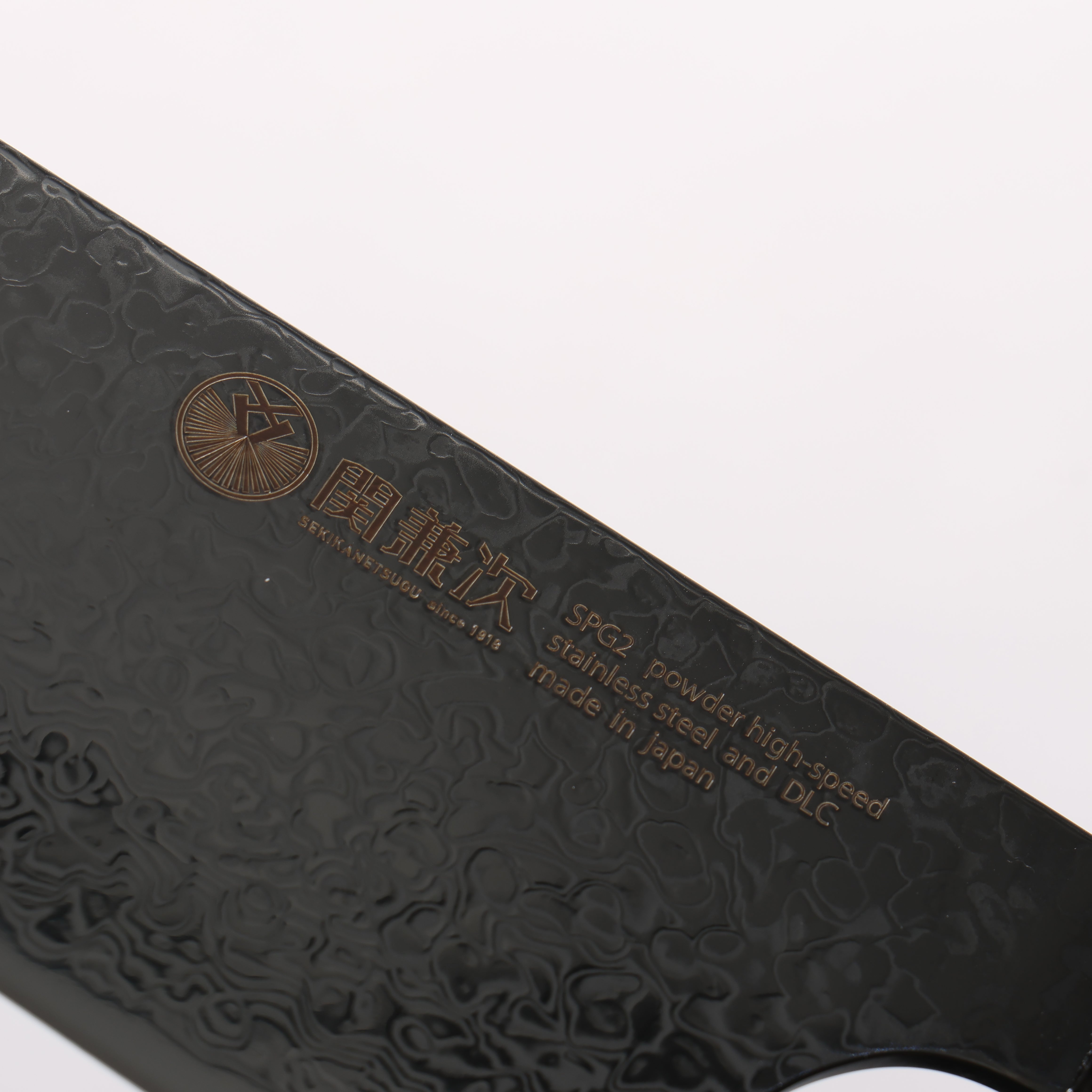 Seki Kanetsugu ZUIUN Kiwami SG2 Damascus DLC Kiritsuke Santoku 180mm Black Pakka wood Handle with Sheath - Japanny - Best Japanese Knife