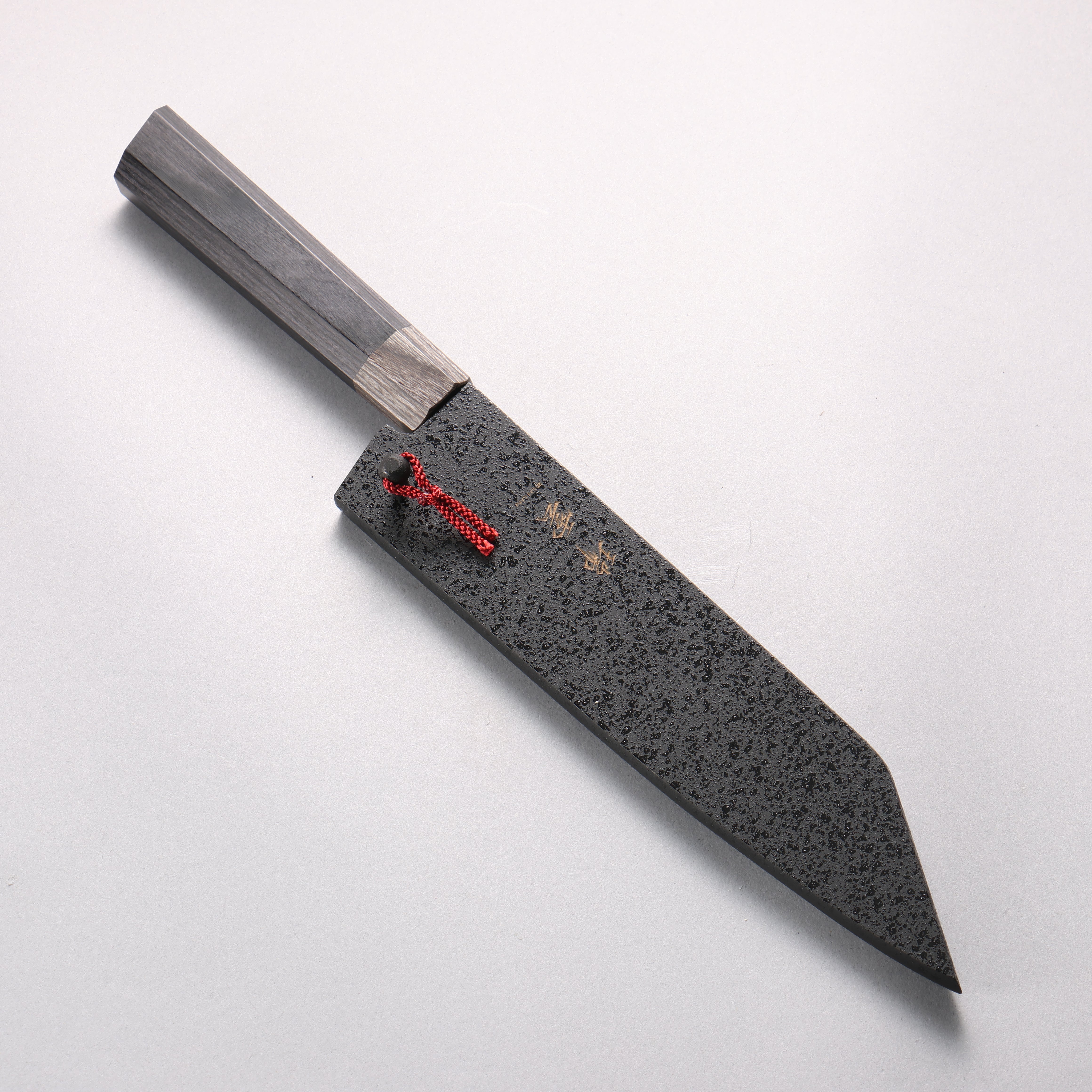 Seki Kanetsugu ZUIUN Kiwami SG2 Damascus DLC Kiritsuke Santoku 180mm Black Pakka wood Handle with Sheath - Japanny - Best Japanese Knife