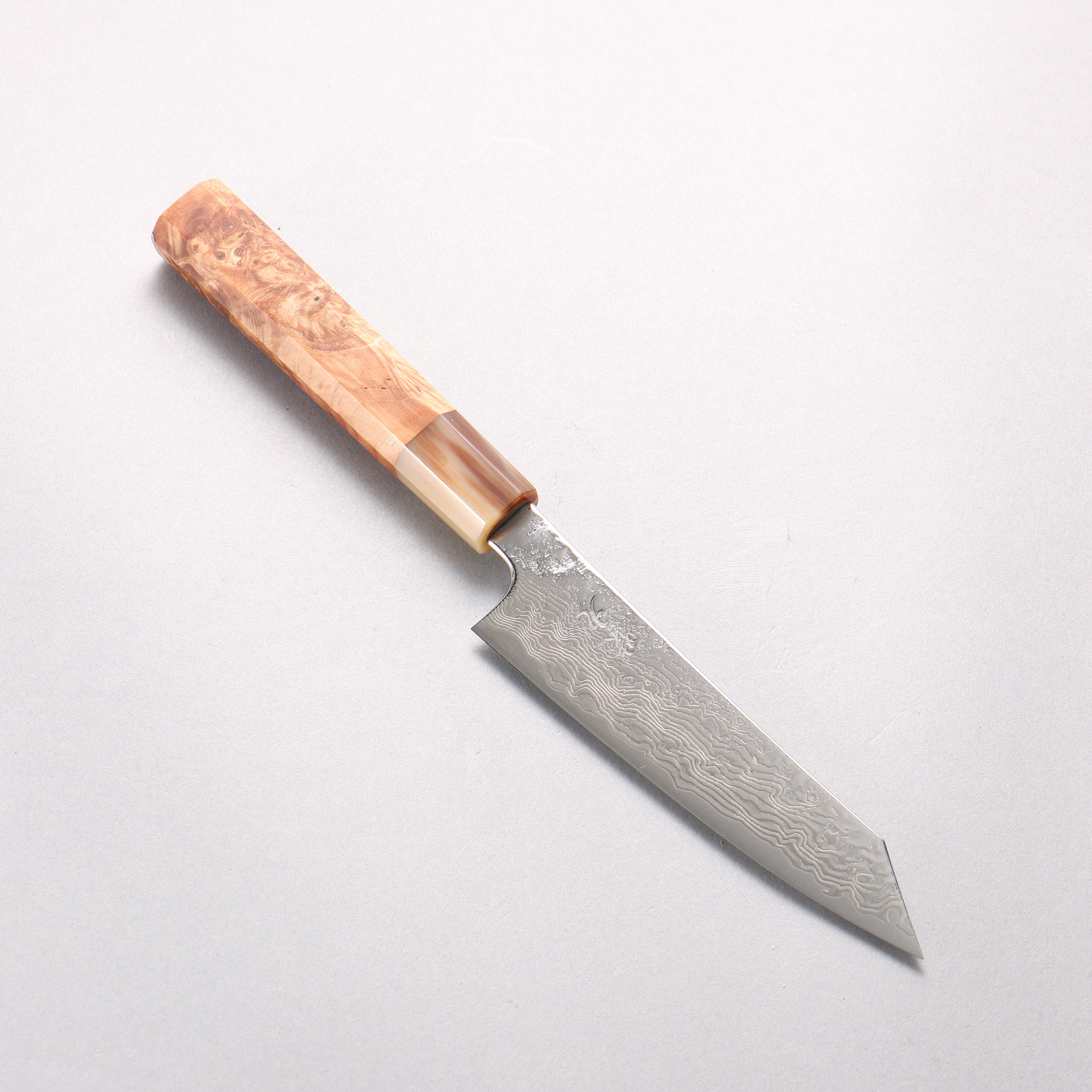 Enkyu SG2 Damascus Migaki Finished Kiritsuke Petty-Utility 135mm Chinese Quince Handle - Japanny - Best Japanese Knife