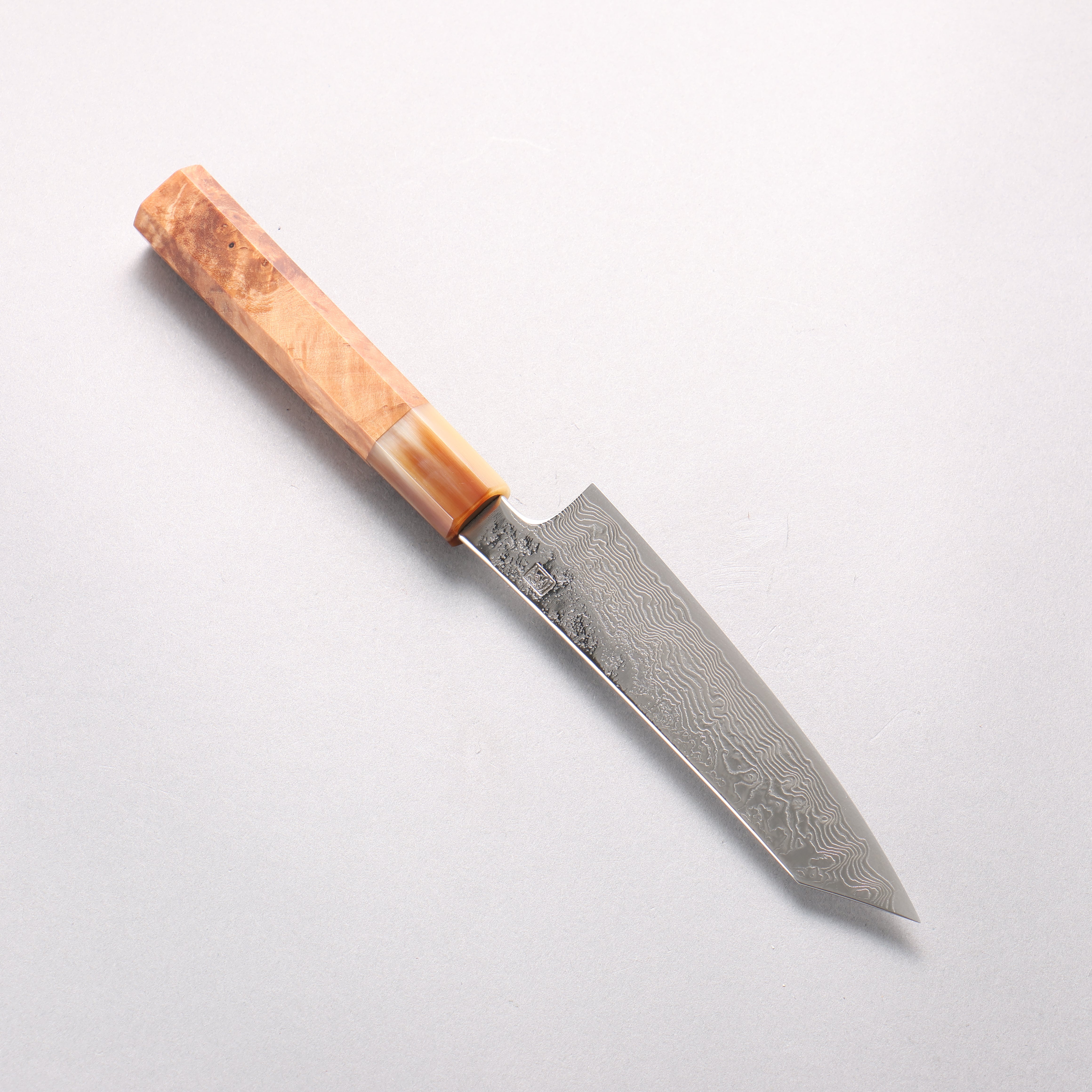 Enkyu SG2 Damascus Migaki Finished Kiritsuke Petty-Utility 135mm Chinese Quince Handle - Japanny - Best Japanese Knife