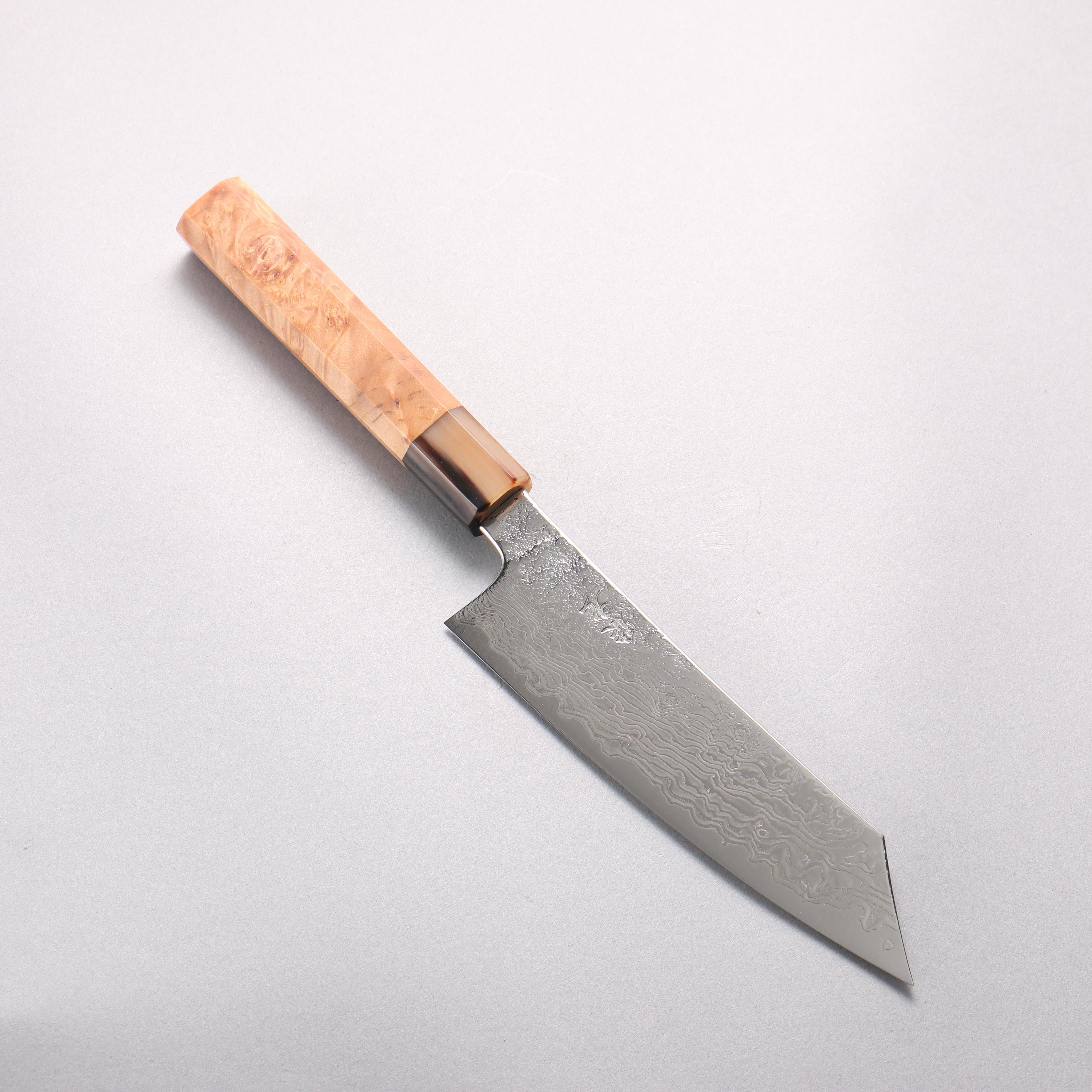 Enkyu SG2 Damascus Migaki Finished Kiritsuke Santoku 165mm Chinese Quince Handle - Japanny - Best Japanese Knife
